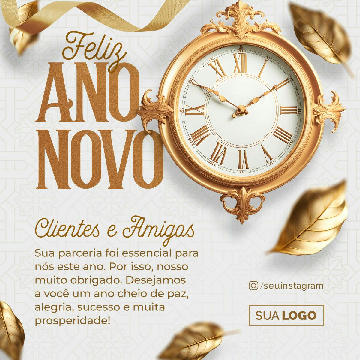 Flyer Feliz Ano Novo PSD Editável