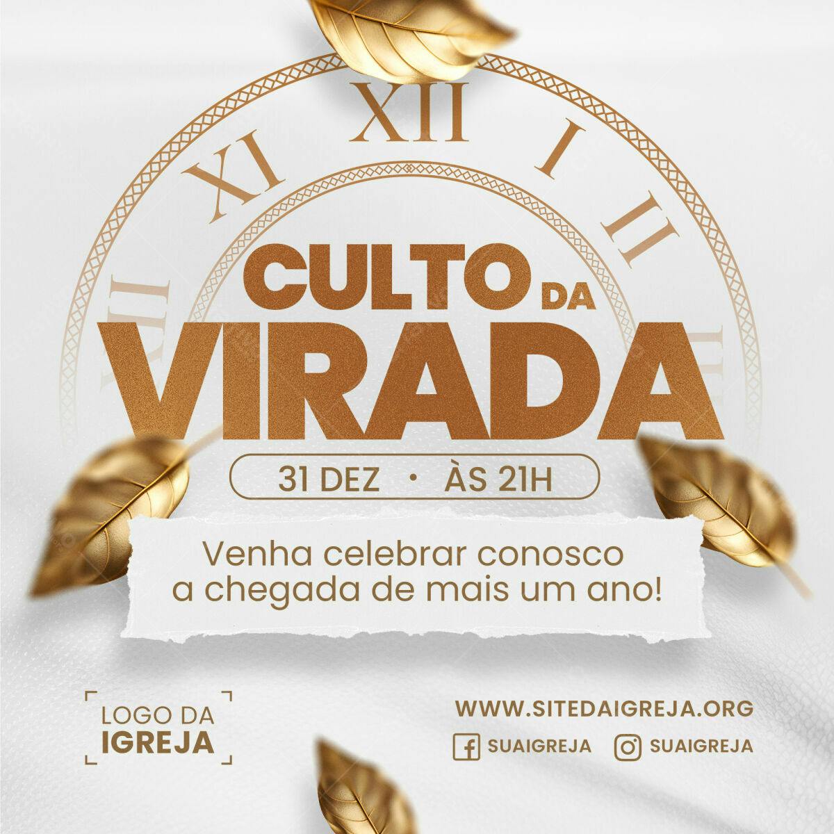Flyer para Culto da Virada PSD Editável