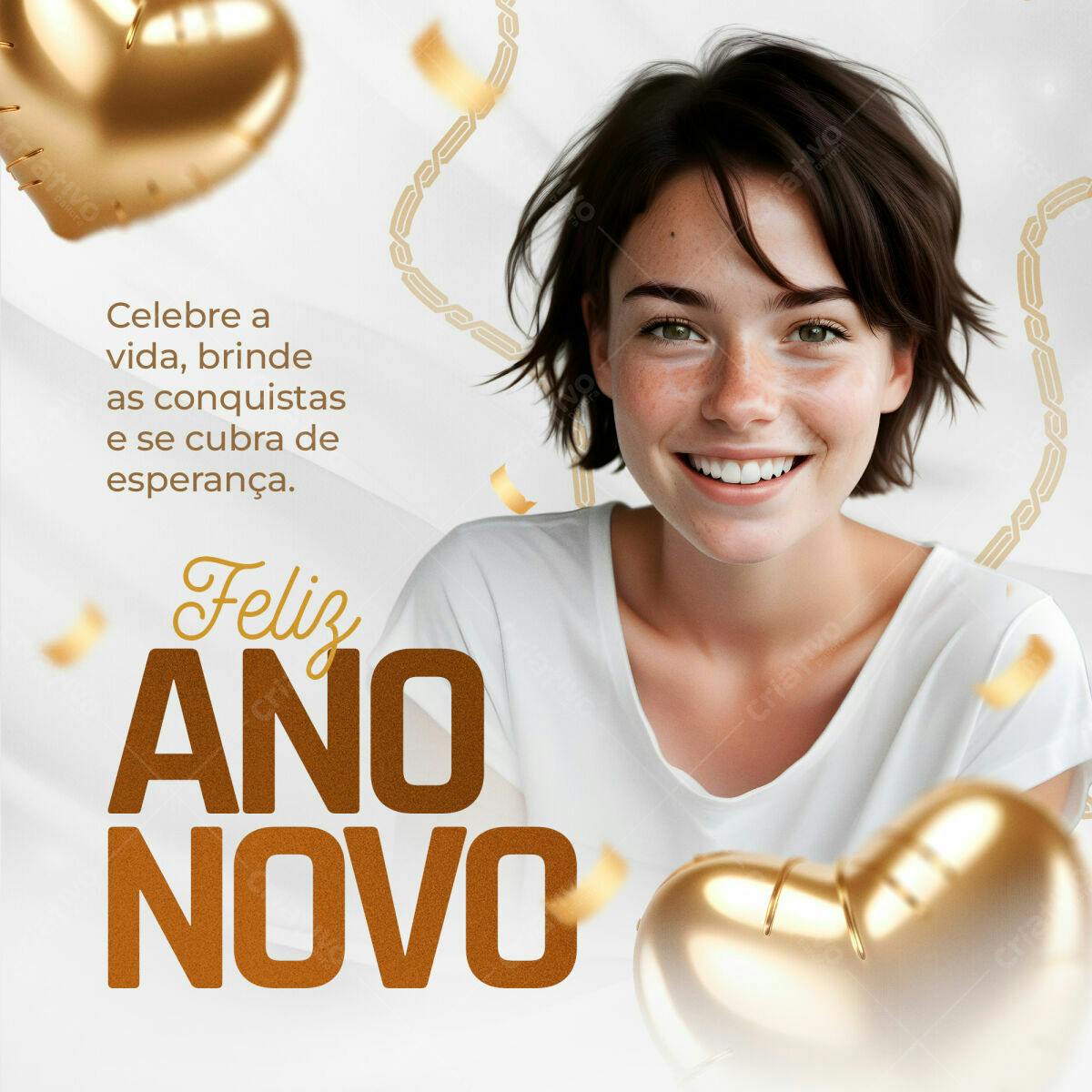 Flyer Feliz Ano Novo PSD Editável