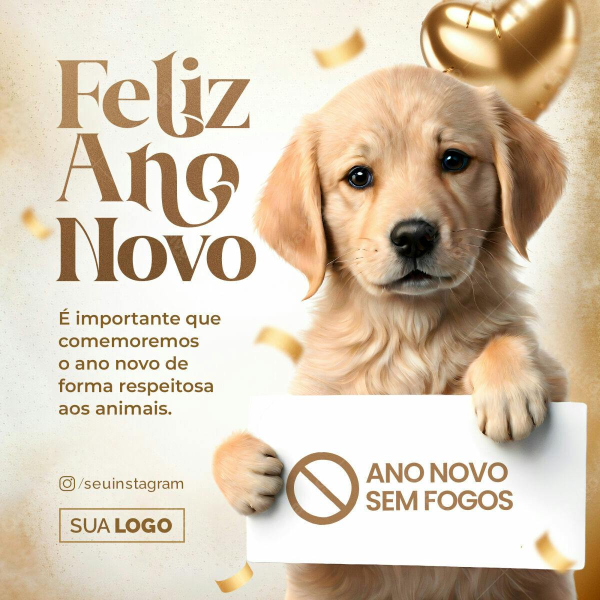 Postagem Ano Novo Sem Fogos PSD Editável