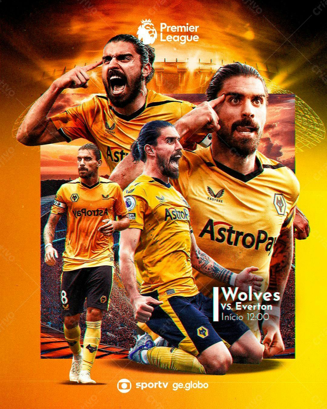 Poster Wolves x Everton Premier League PSD Editável