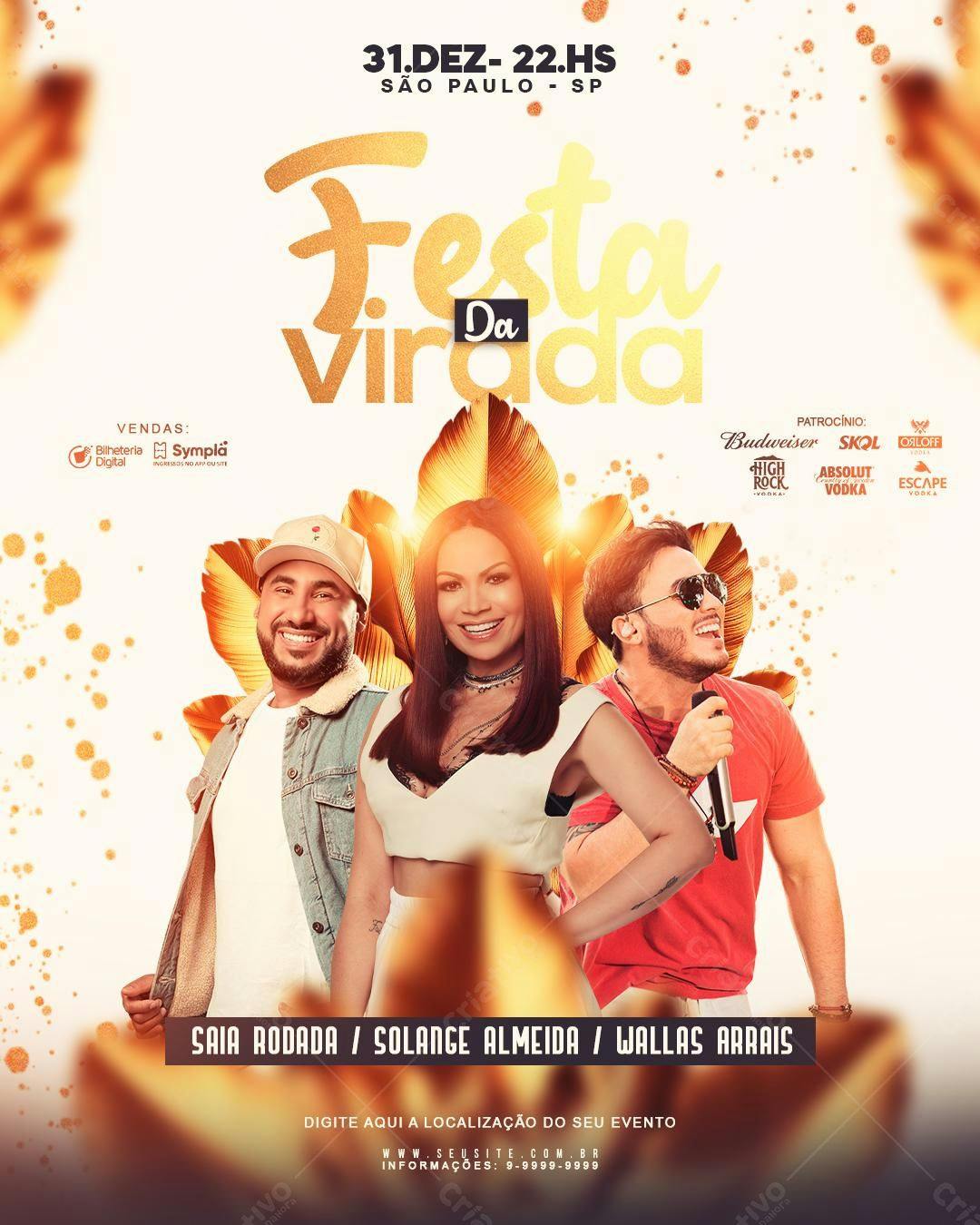 Flyer Festa da Virada PSD Editável
