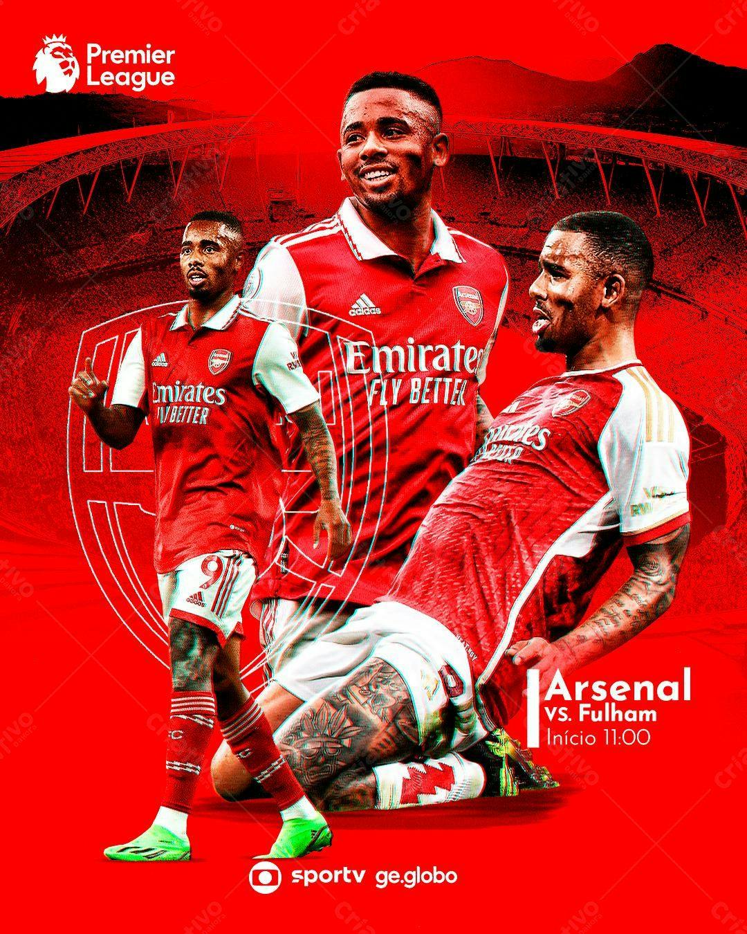 Flyer Arsenal x Fulham PSD Editável