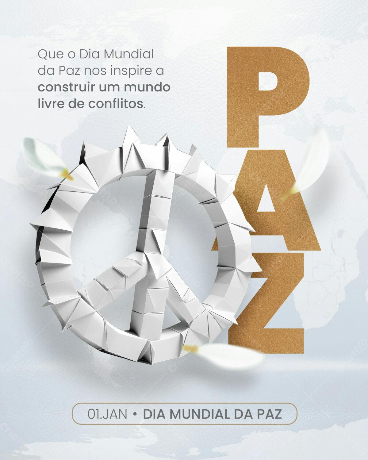 Flyer Dia Mundial da Paz PSD Editável