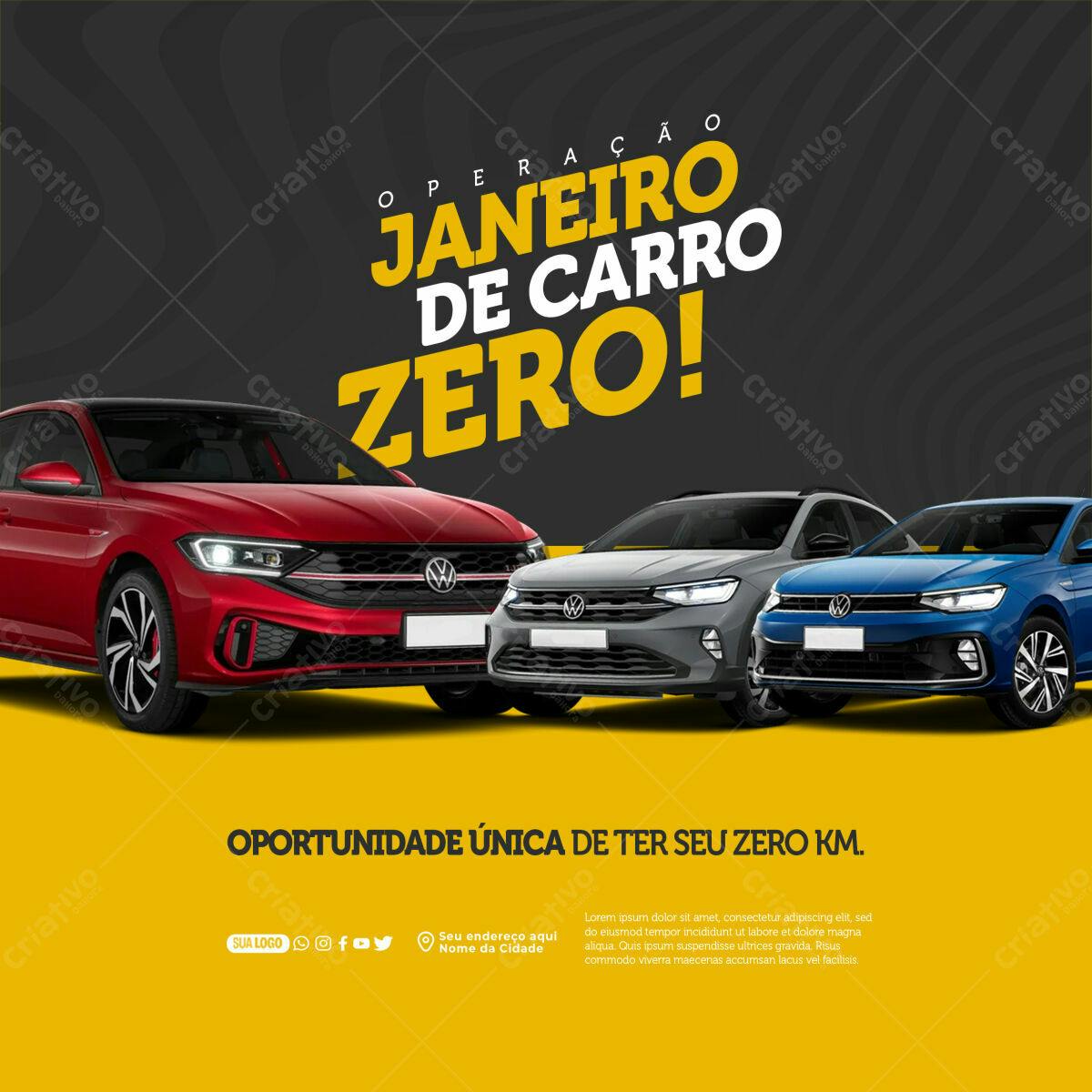 Flyer Operação Janeiro de Carro Zero PSD Editável