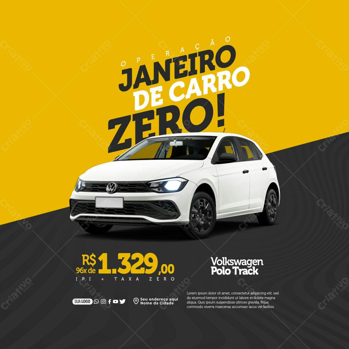 Flyer para Operação Janeiro de Carro Zero PSD Editável