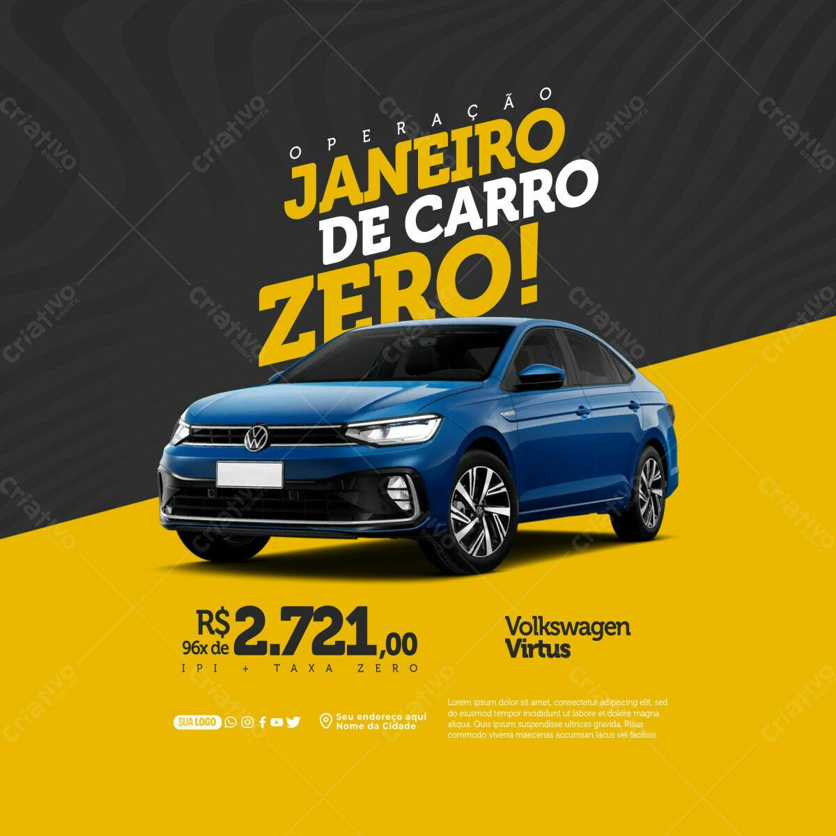 Flyer Operação Janeiro de Carro Zero PSD Editável