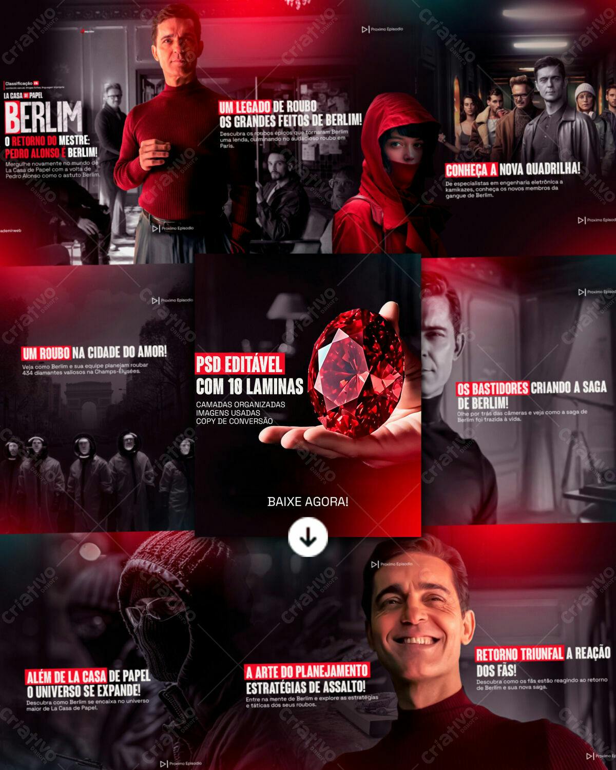 Flyer La Casa de Papel Berlim PSD Editável