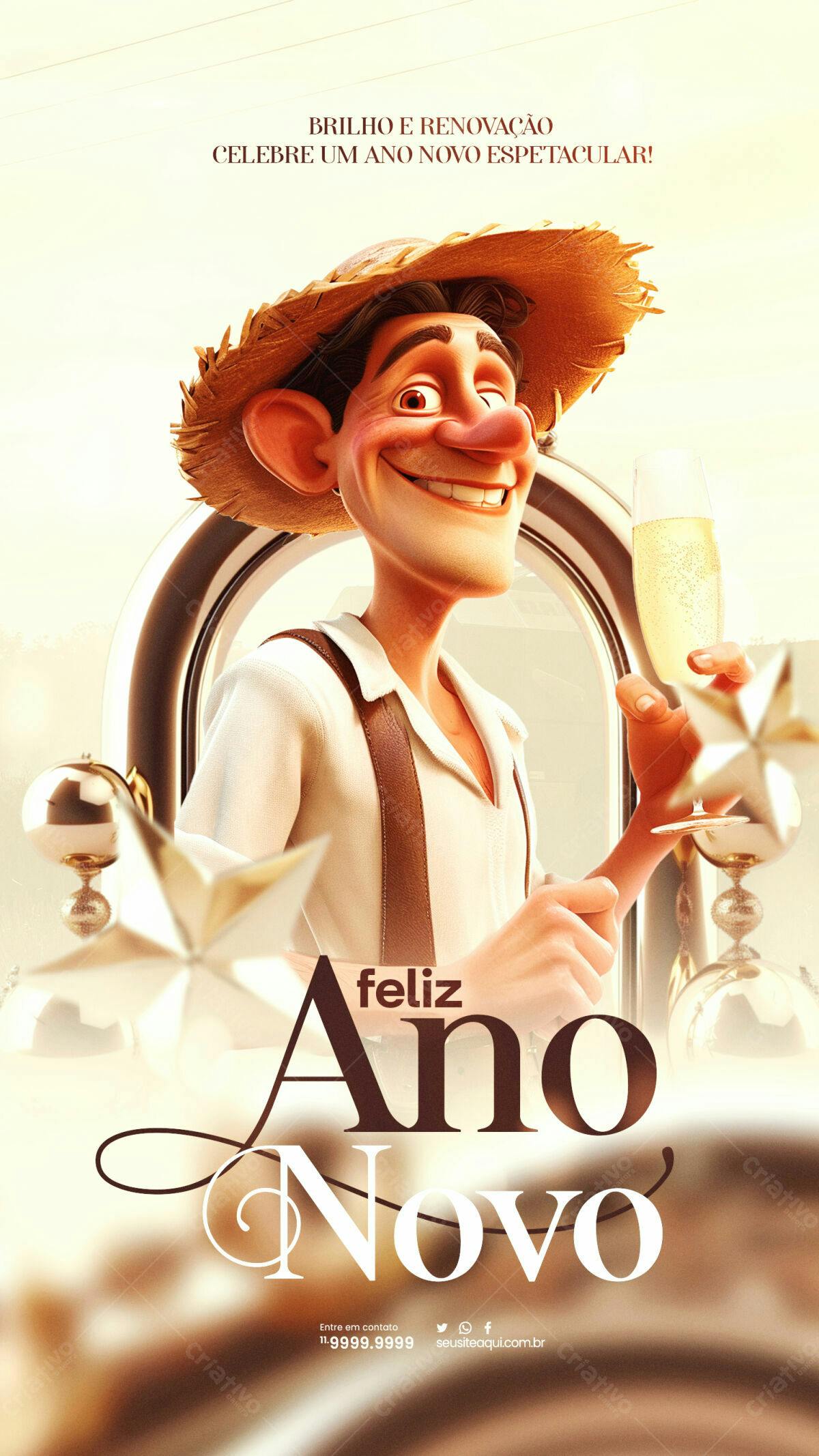 Poster Ano Novo PSD Editável