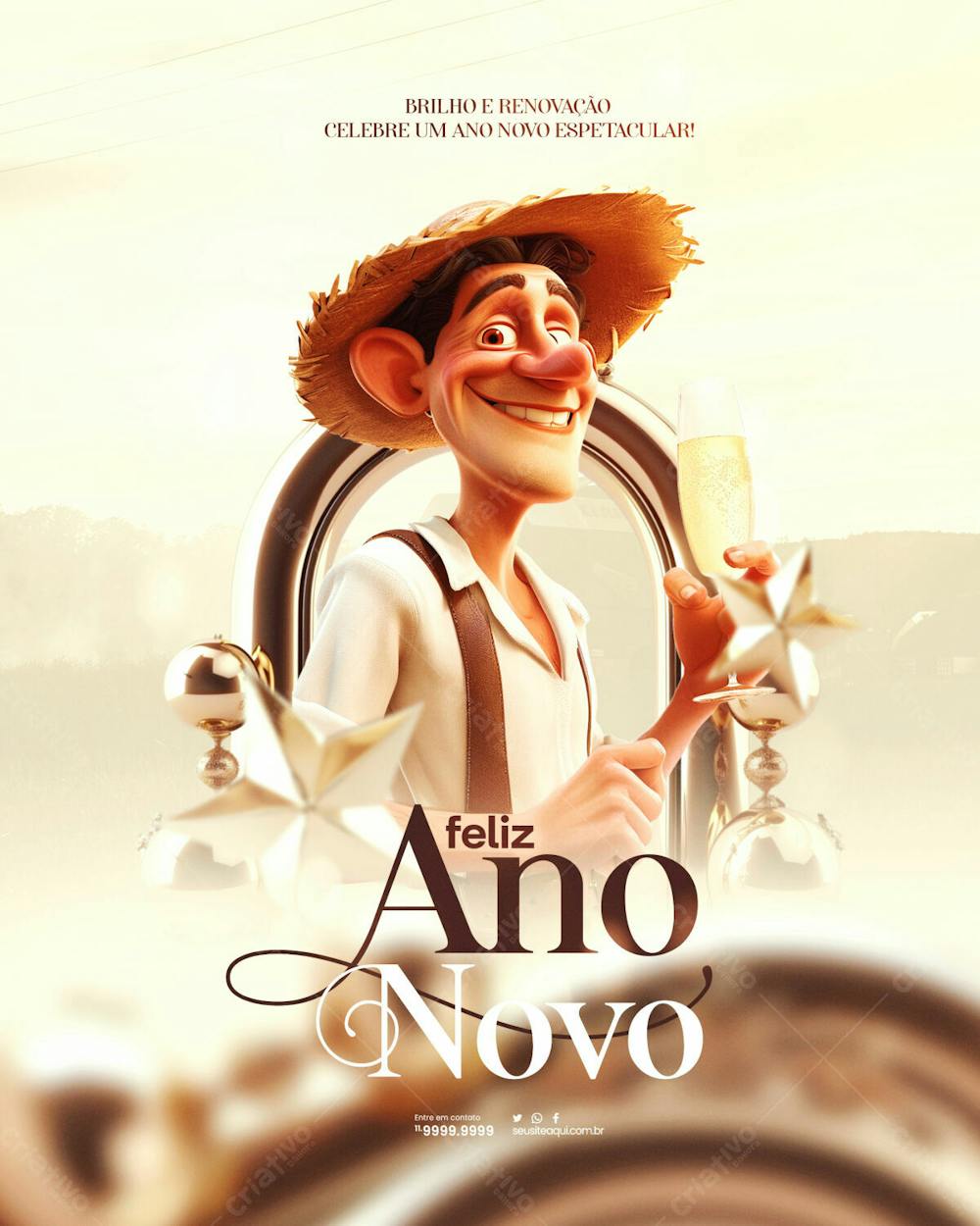 Flyer Feliz Ano Novo Top Feed