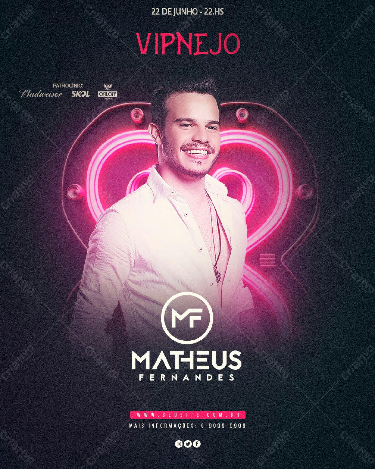 Flyer para Show Matheus Fernandes PSD Editável