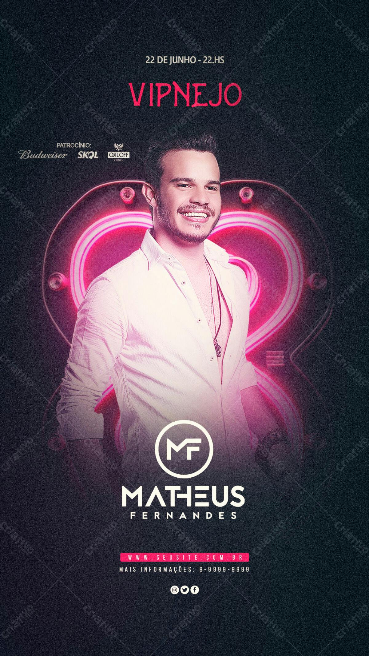 Flyer para Show Matheus Fernandes PSD Editável