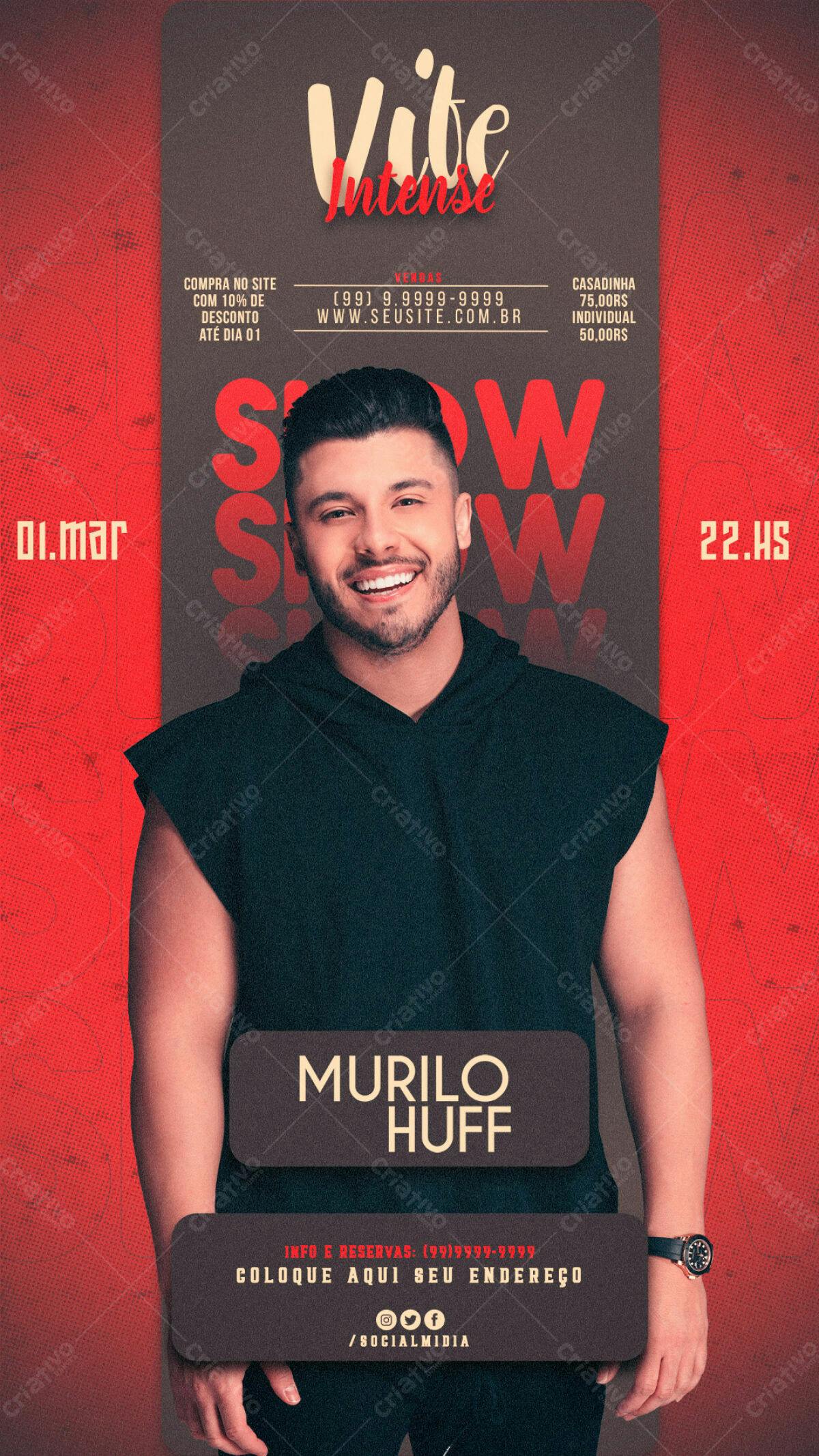 Flyer Show Murilo Huff PSD Editável
