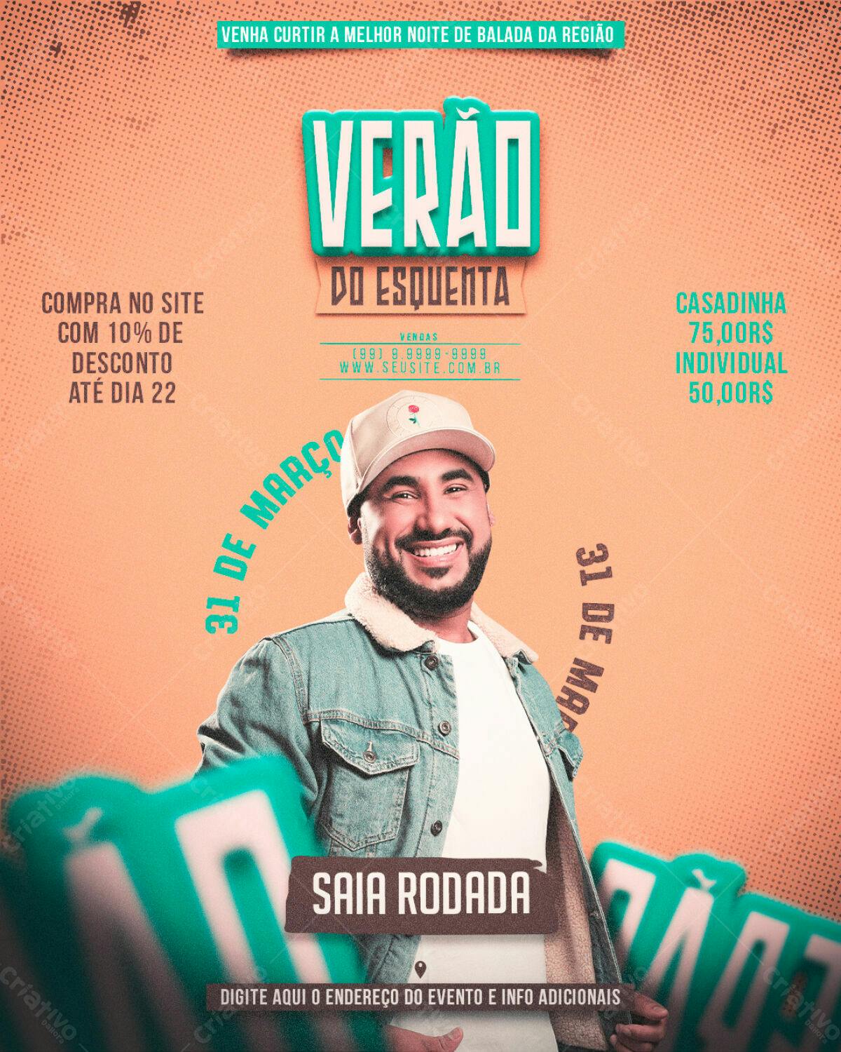 Flyer Verão do Esquenta PSD Editável