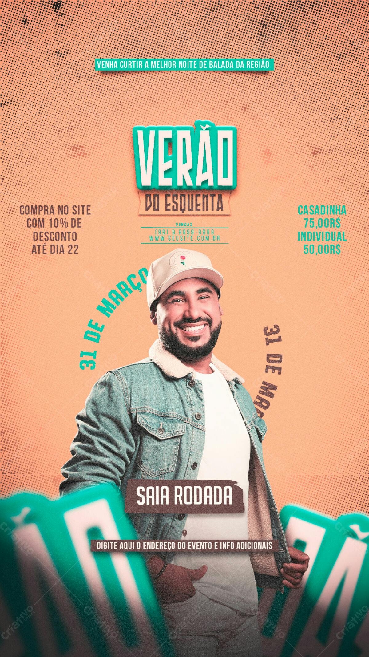 Flyer Verão do Esquenta PSD Editável