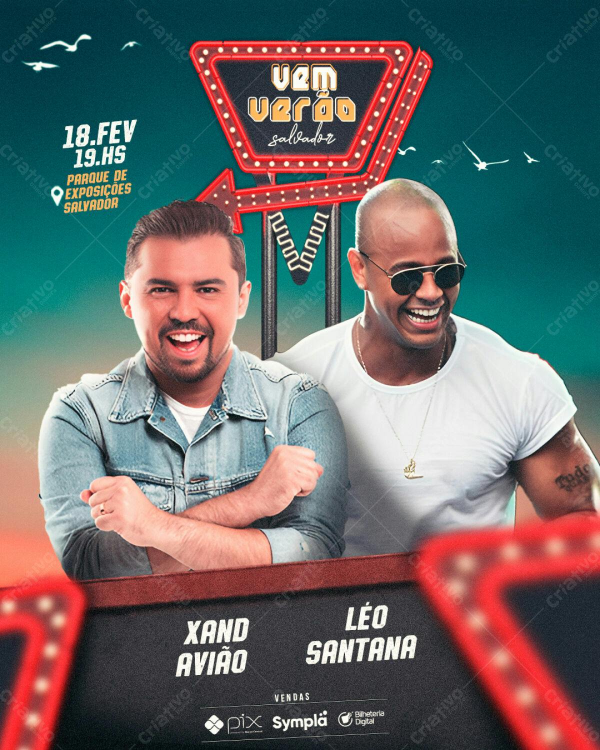 Flyer Vem Verão Salvador PSD Editável