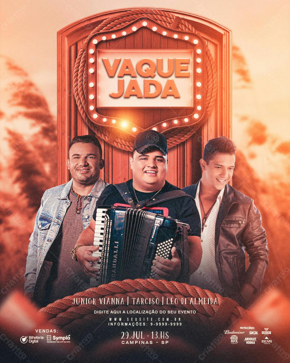Flyer para Show Vaquejada PSD Editável