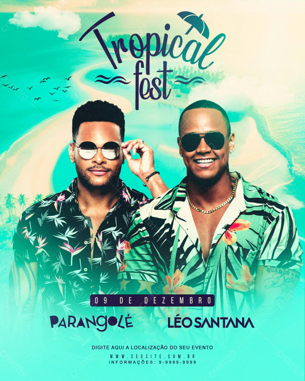 Flyer Tropical Fest PSD Editável