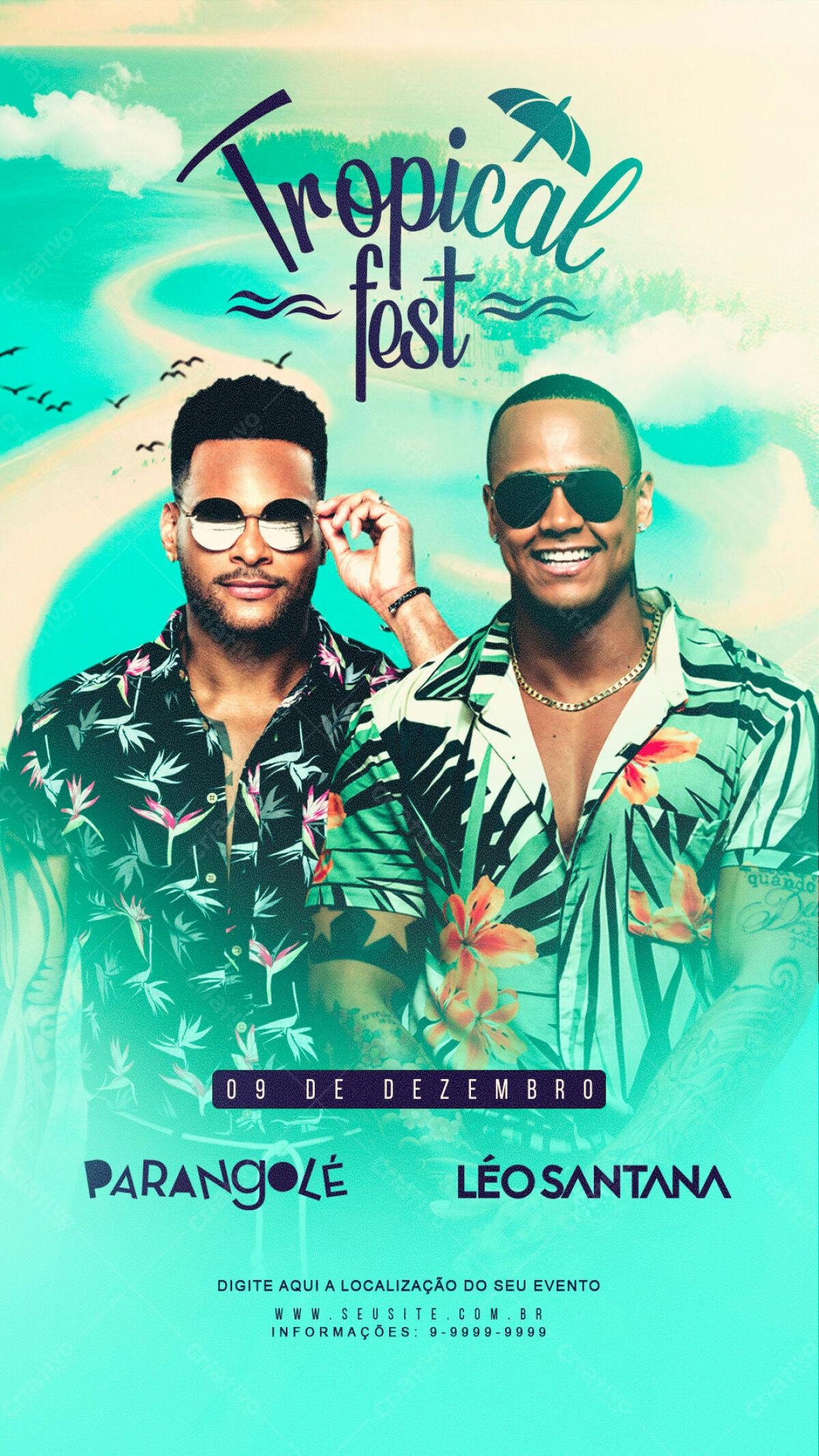Flyer Tropical Fest PSD Editável