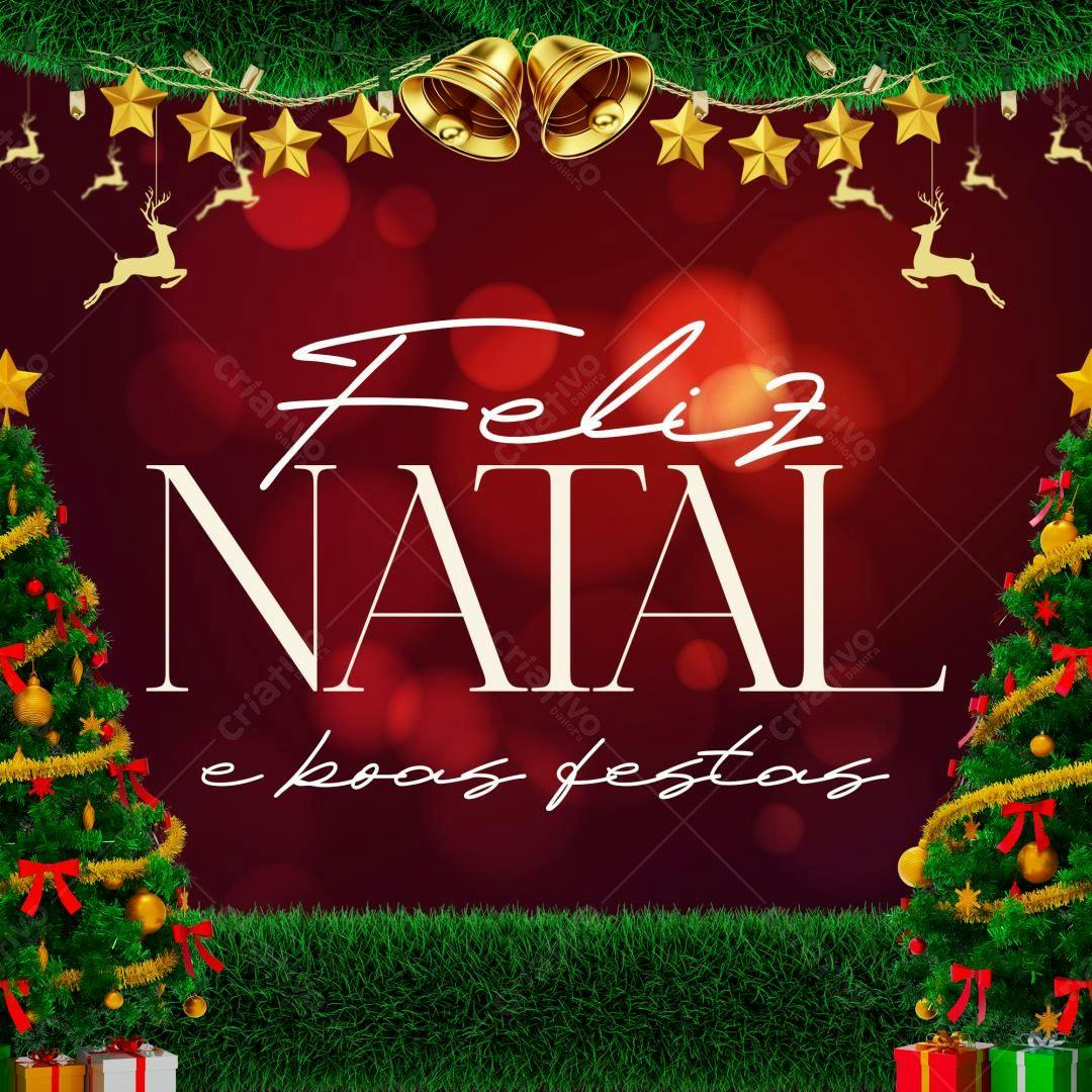 Postagem de Boas Festas Natal PSD Editável