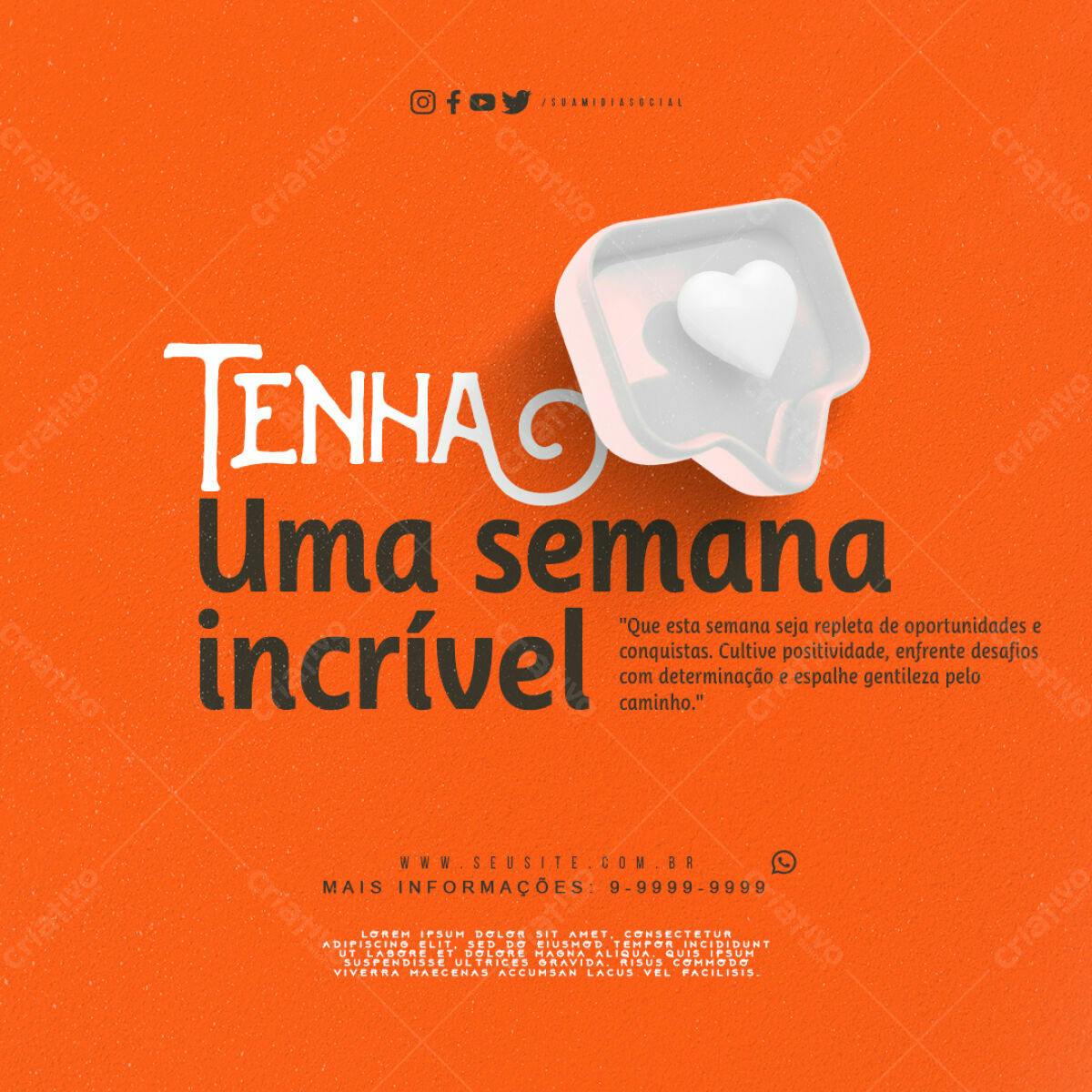 Postagem Motivacional para Redes Sociais PSD Editável