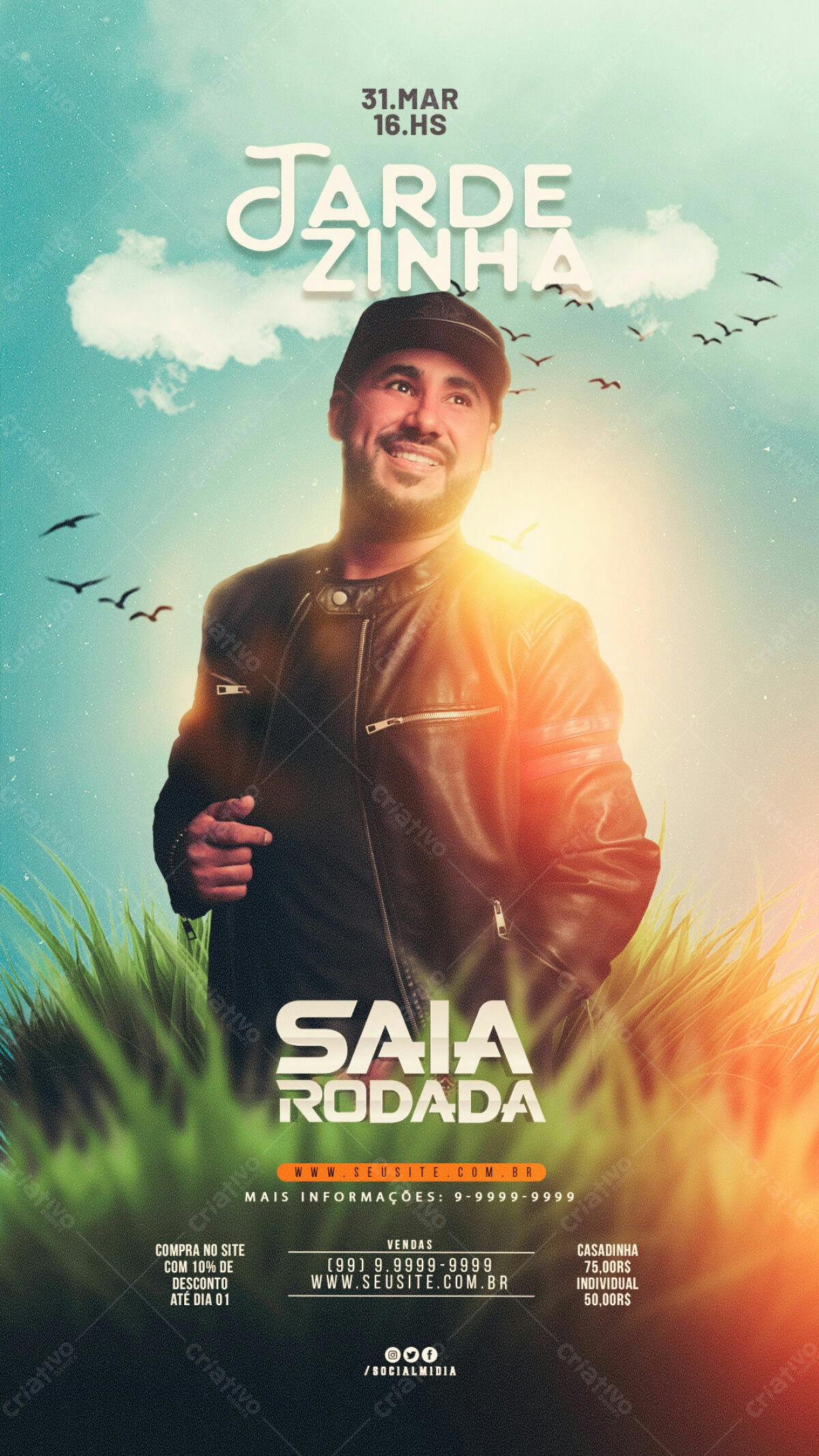 Flyer para Evento Saia Rodada PSD Editável