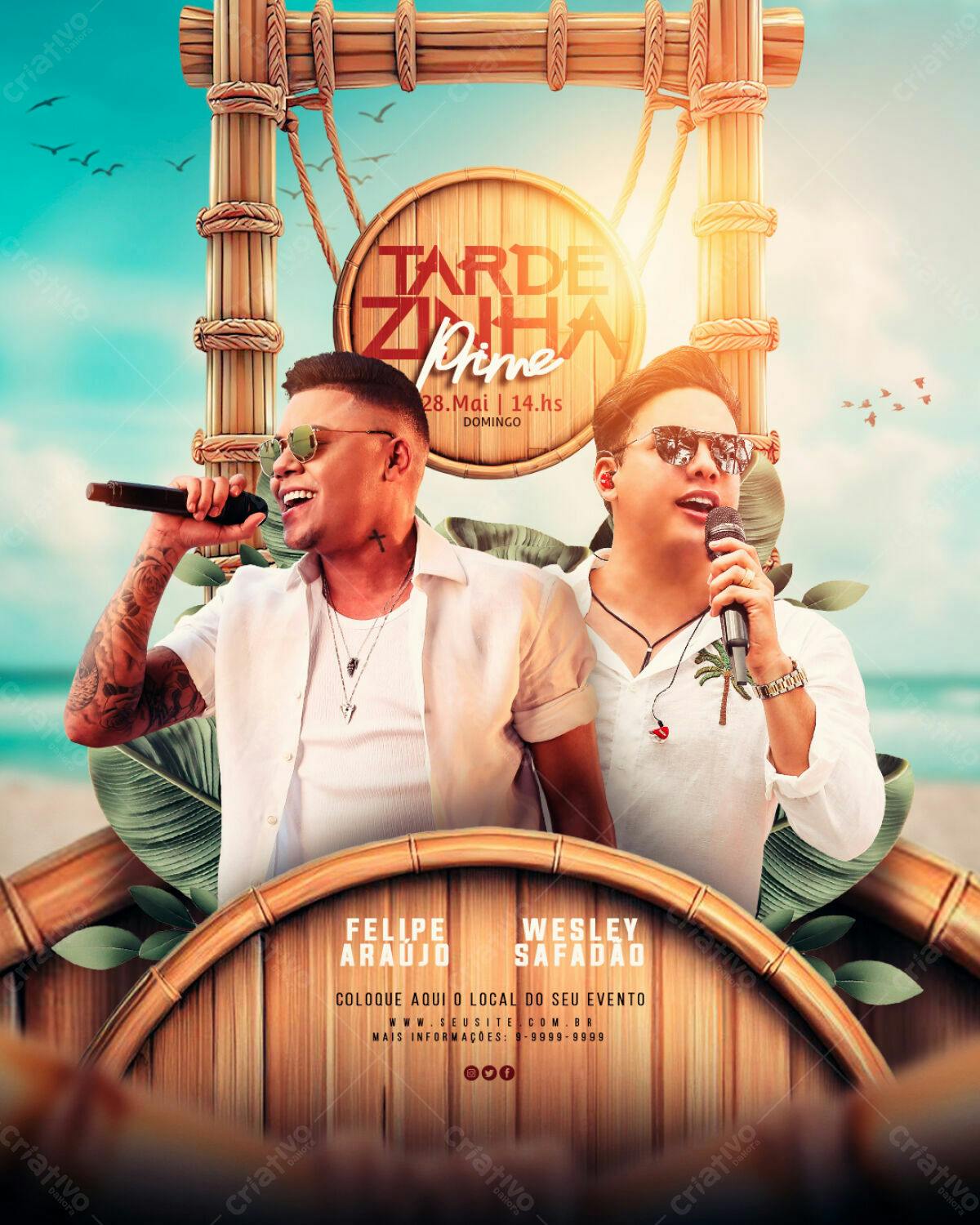 Flyer para Show Felipe Araújo e Wesley Safadão PSD Editável
