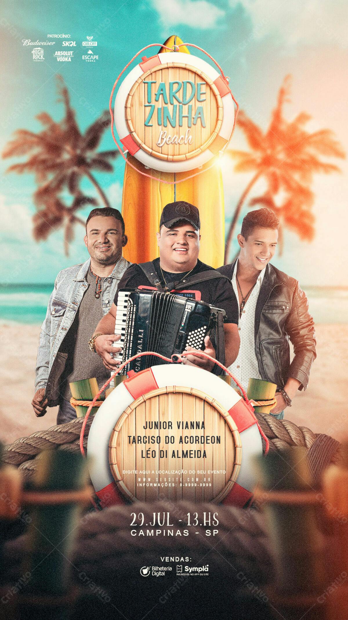Flyer para Show Tardezinha Beach PSD Editável