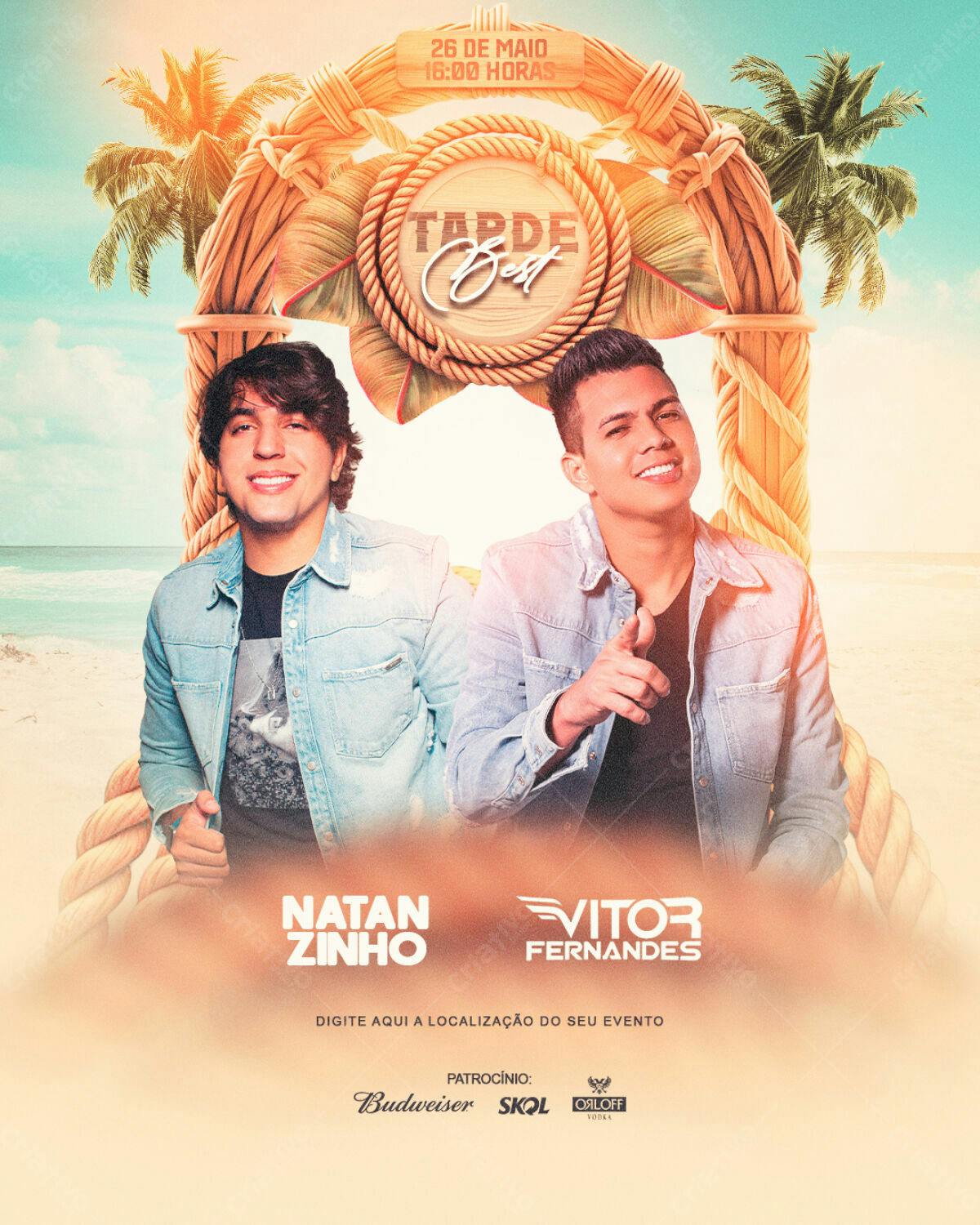 Flyer para Show Natan Zinho e Vitor Fernandes PSD Editável