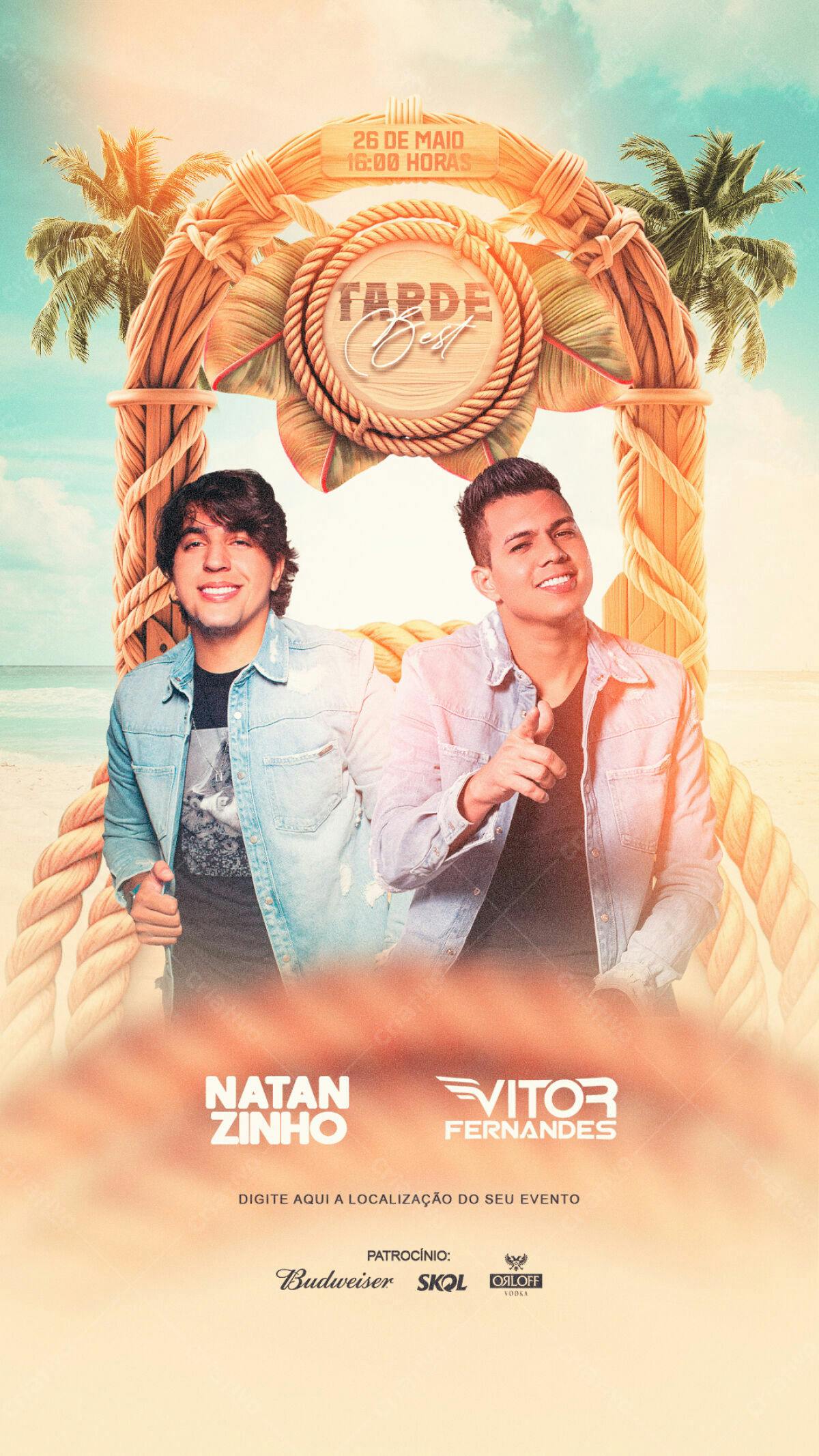Flyer para Show Natan e Vittor Fernandes PSD Editável