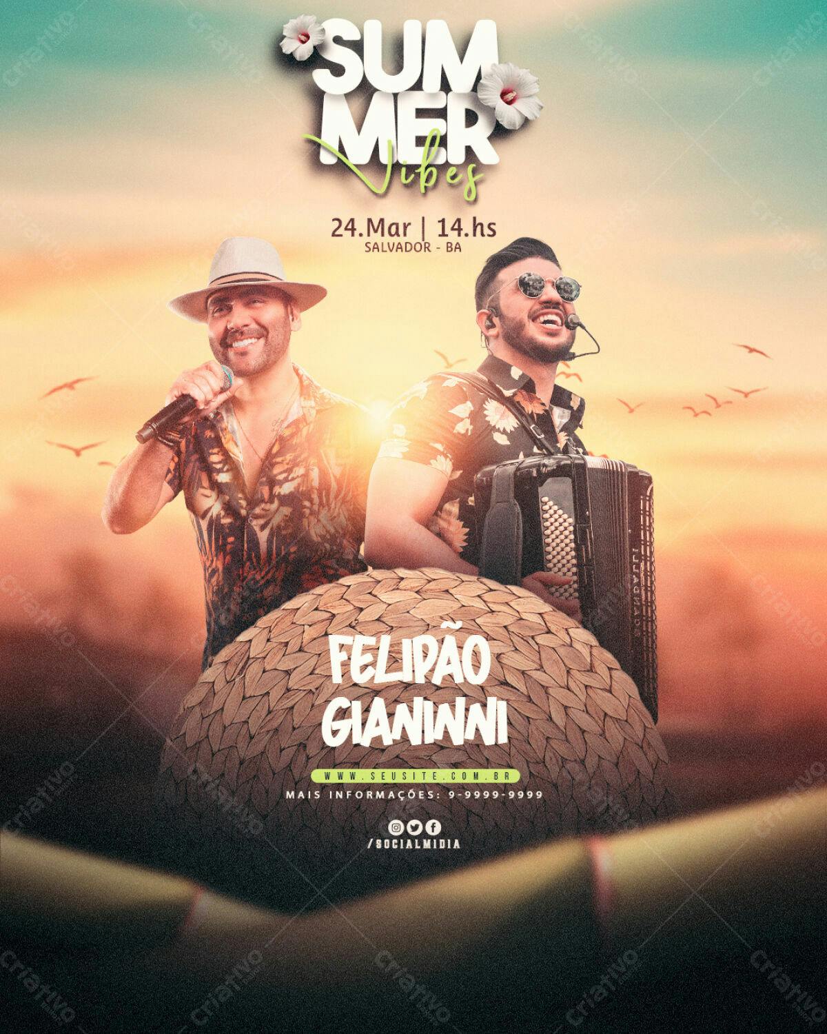 Flyer para Show de Verão PSD Editável