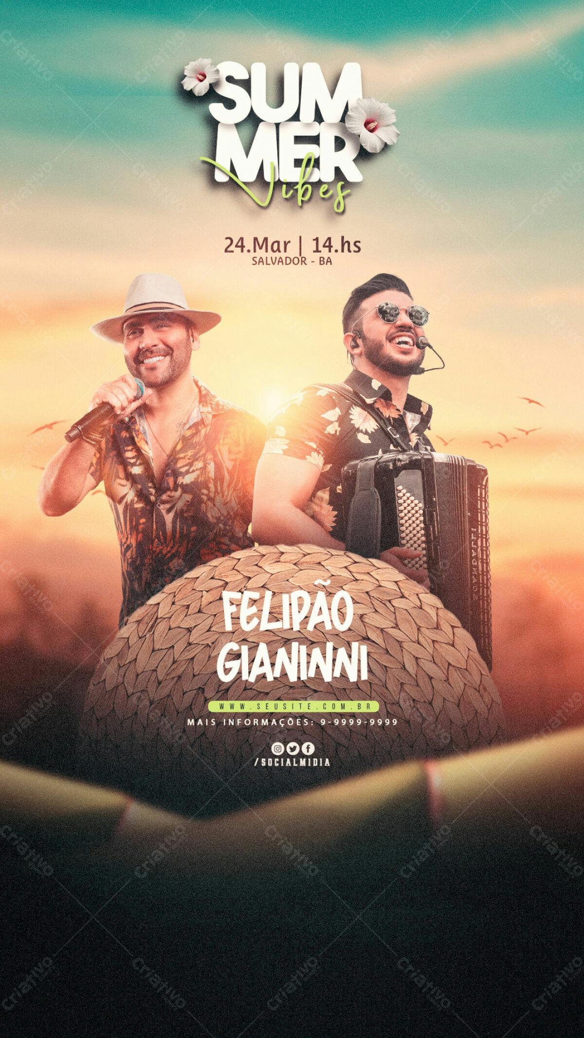 Flyer para Show de Verão PSD Editável