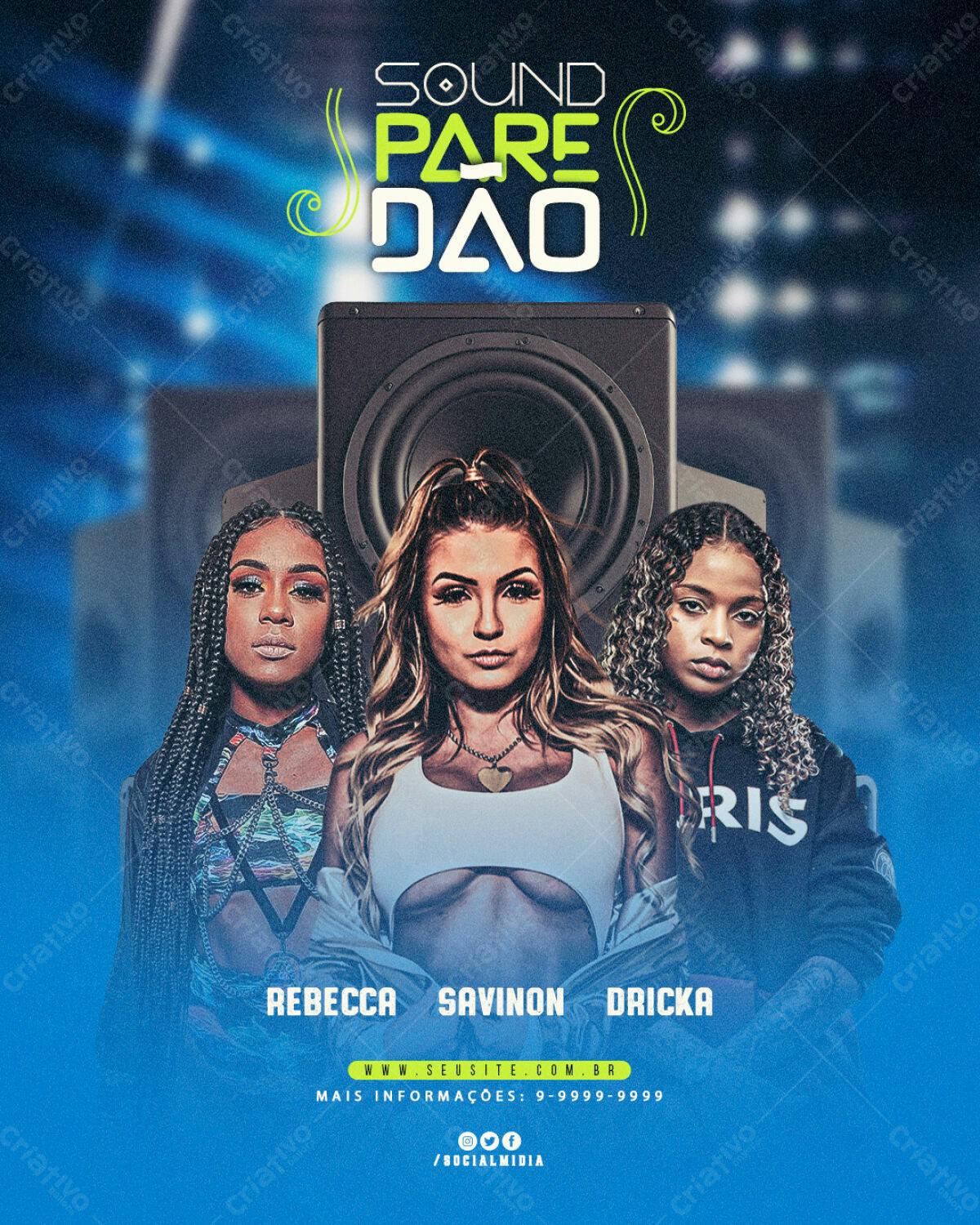 Flyer para Evento Musical Sound Pare Dao PSD Editável