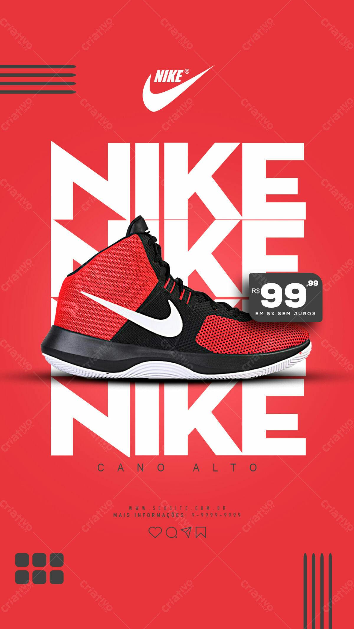 Flyer Promoção Tênis Nike Cano Alto PSD Editável