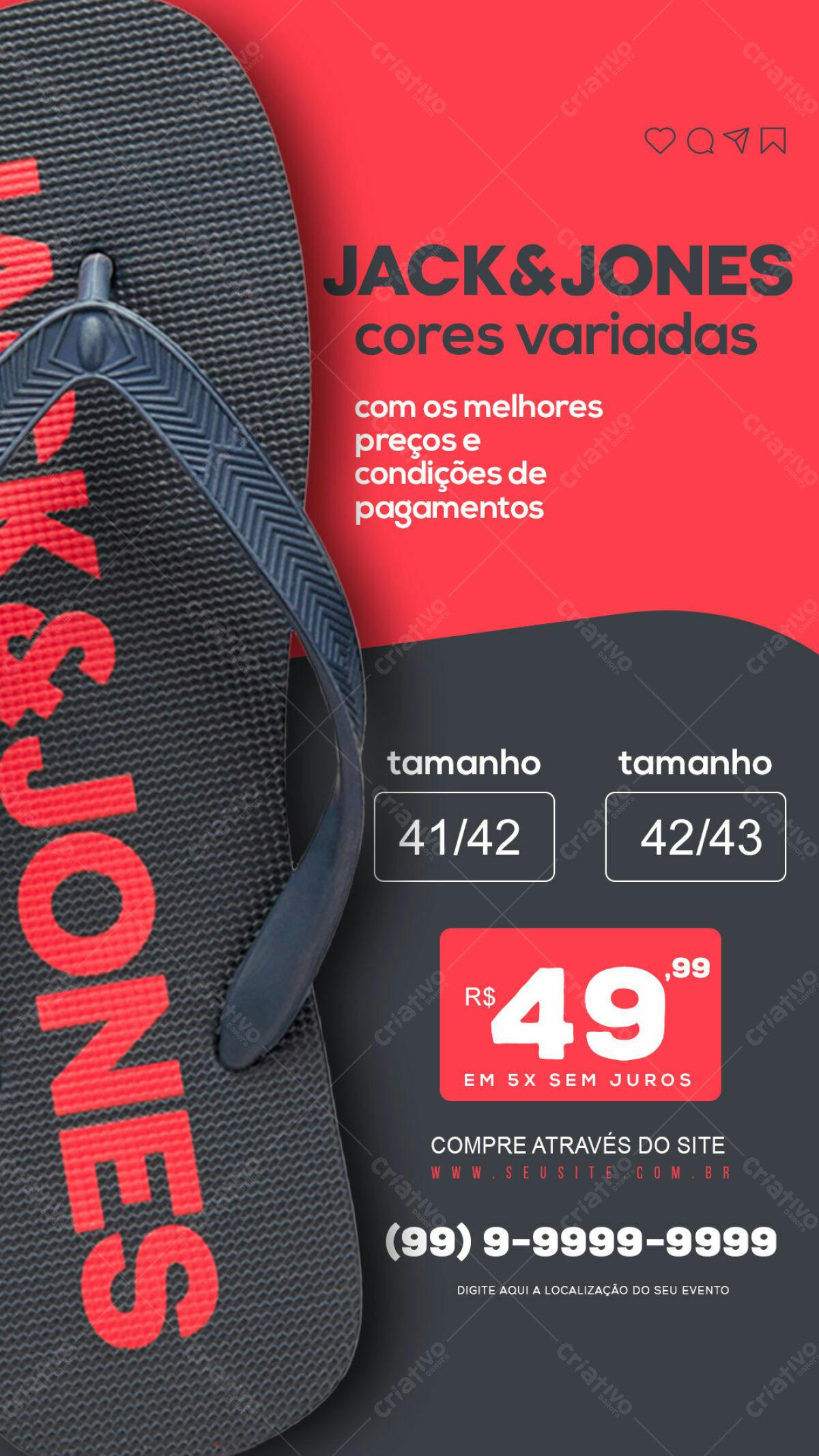 Flyer de Chinelo Jack & Jones PSD Editável