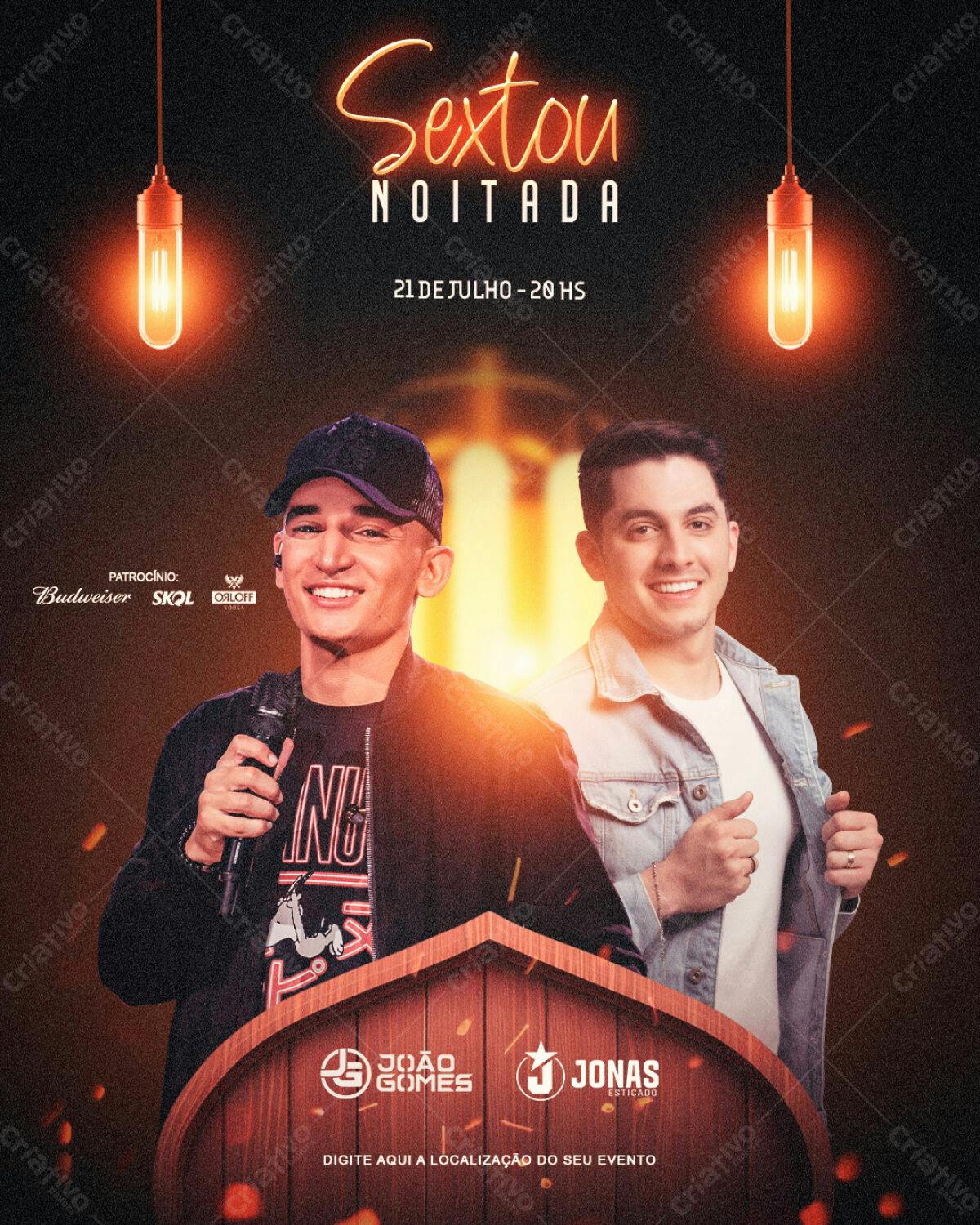 Flyer para Festa Sertaneja Sexta à Noite PSD Editável
