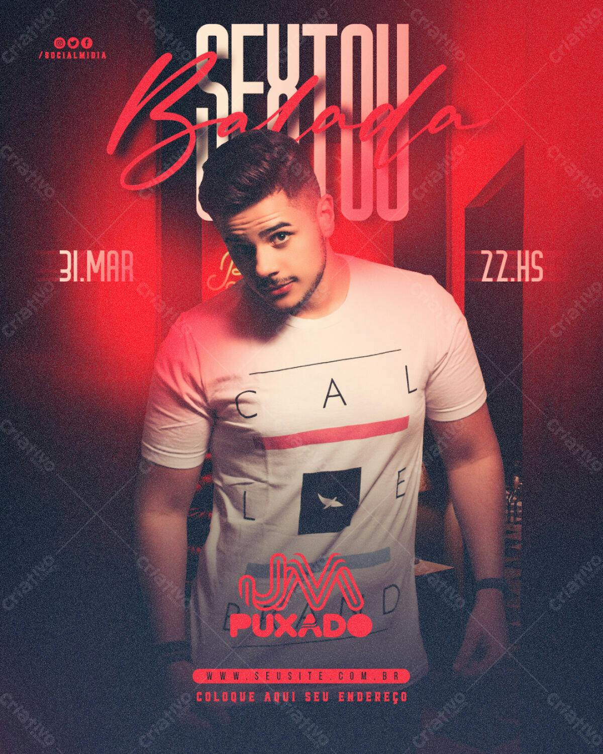 Flyer para Festa Sextaou Badalada PSD Editável