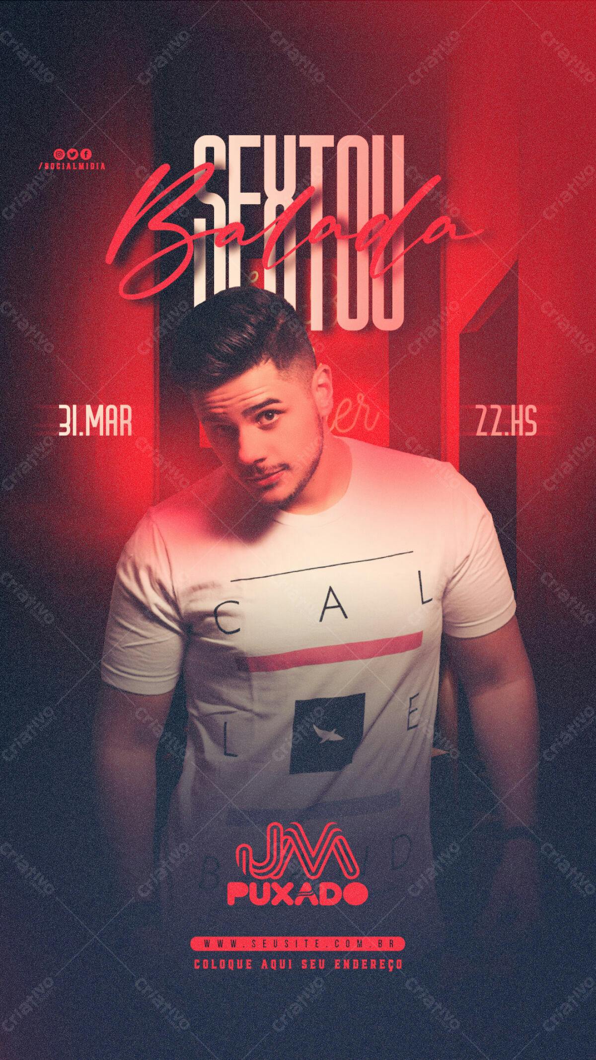 Flyer para Festa Sextou Balada PSD Editável