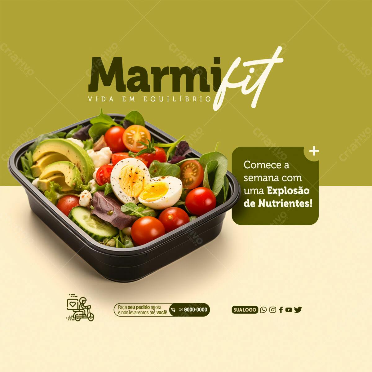Postagem para Redes Sociais MarmiFit PSD Editável