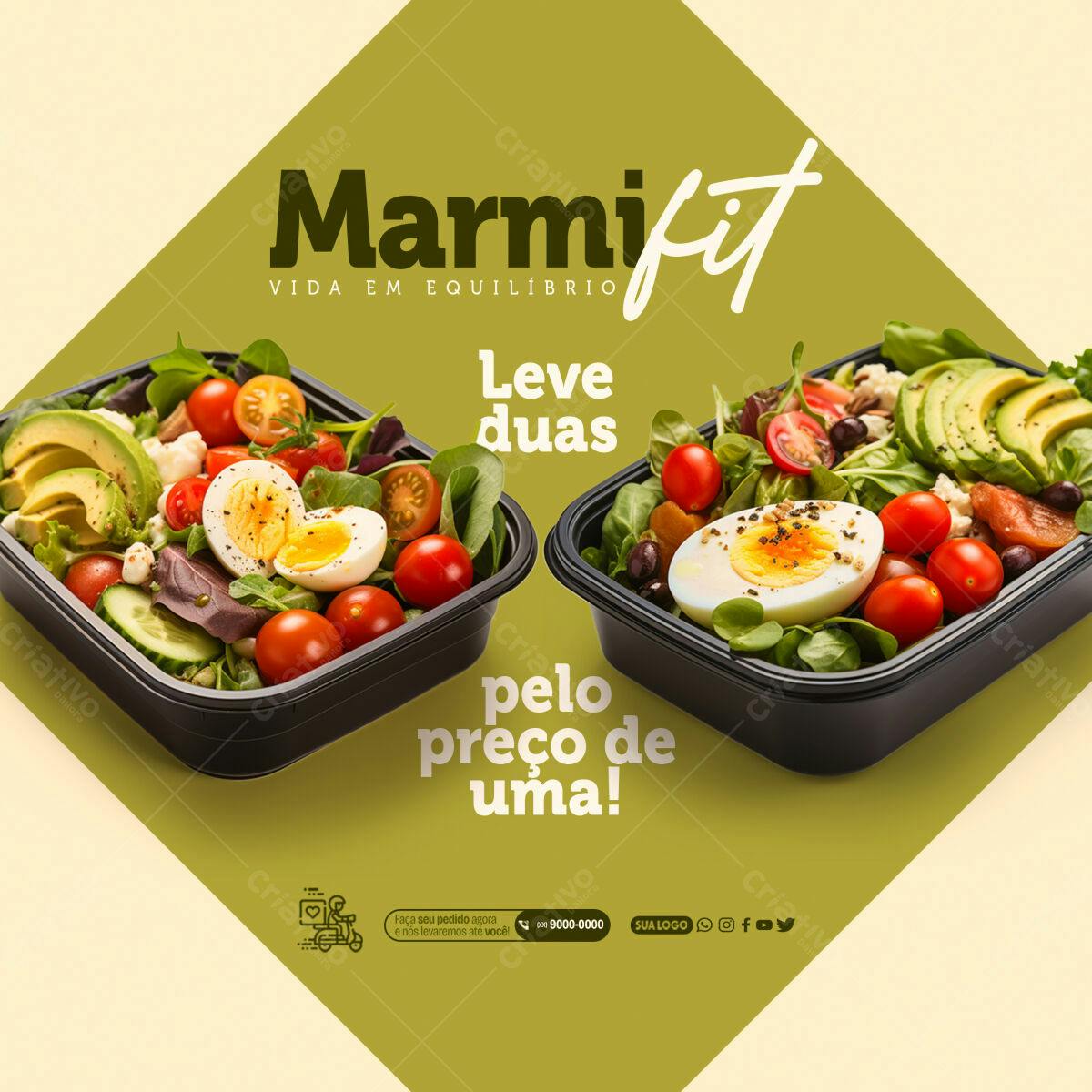 Marmita Fitness PSD para Delivery PSD Editável