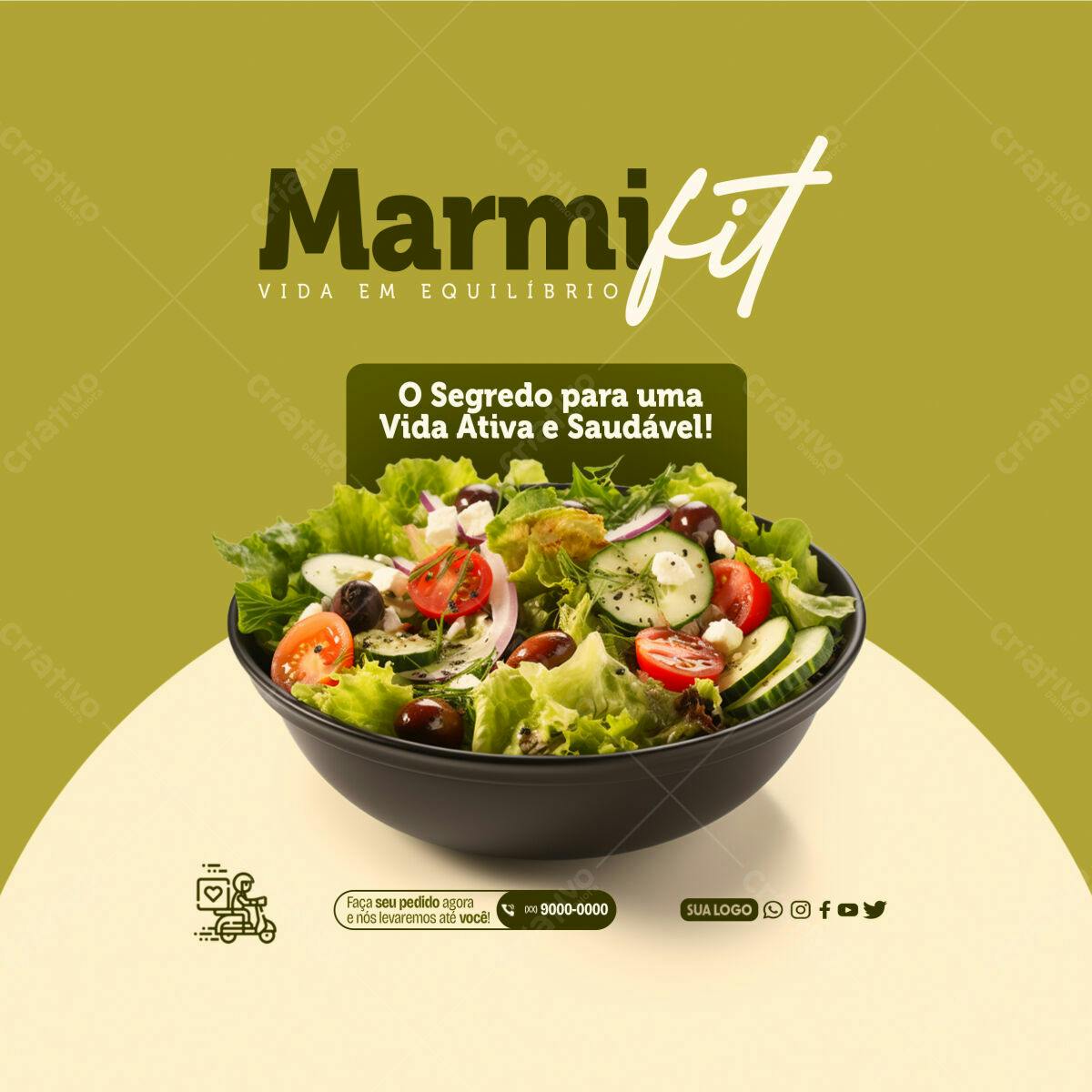 Post para Redes Sociais Marmit Fit PSD Editável