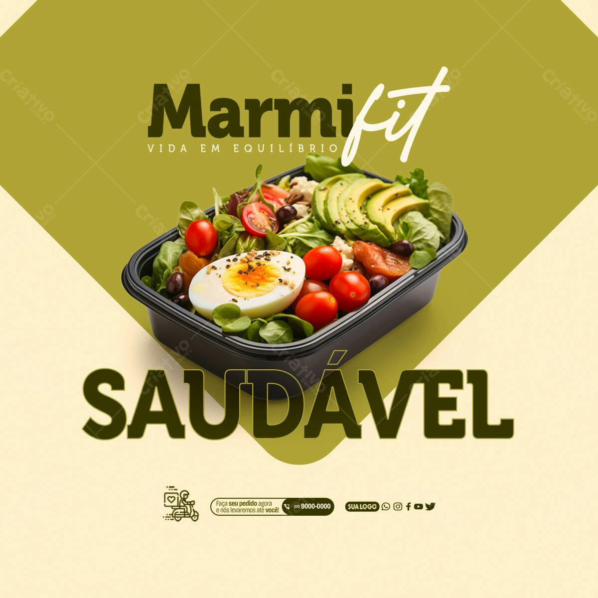 Flyer Marmitaria Saudável PSD Editável