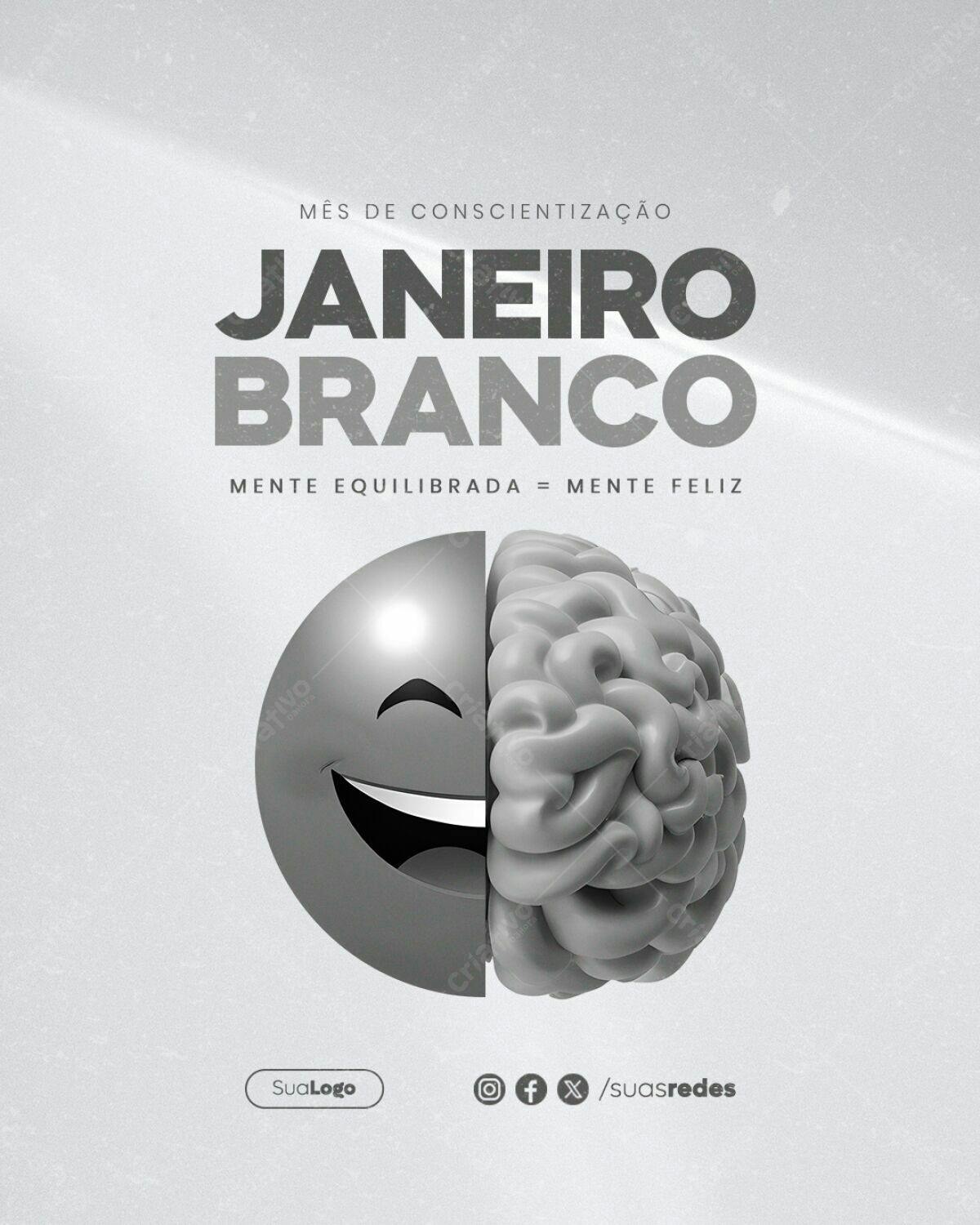 Post Janeiro Branco PSD Editável