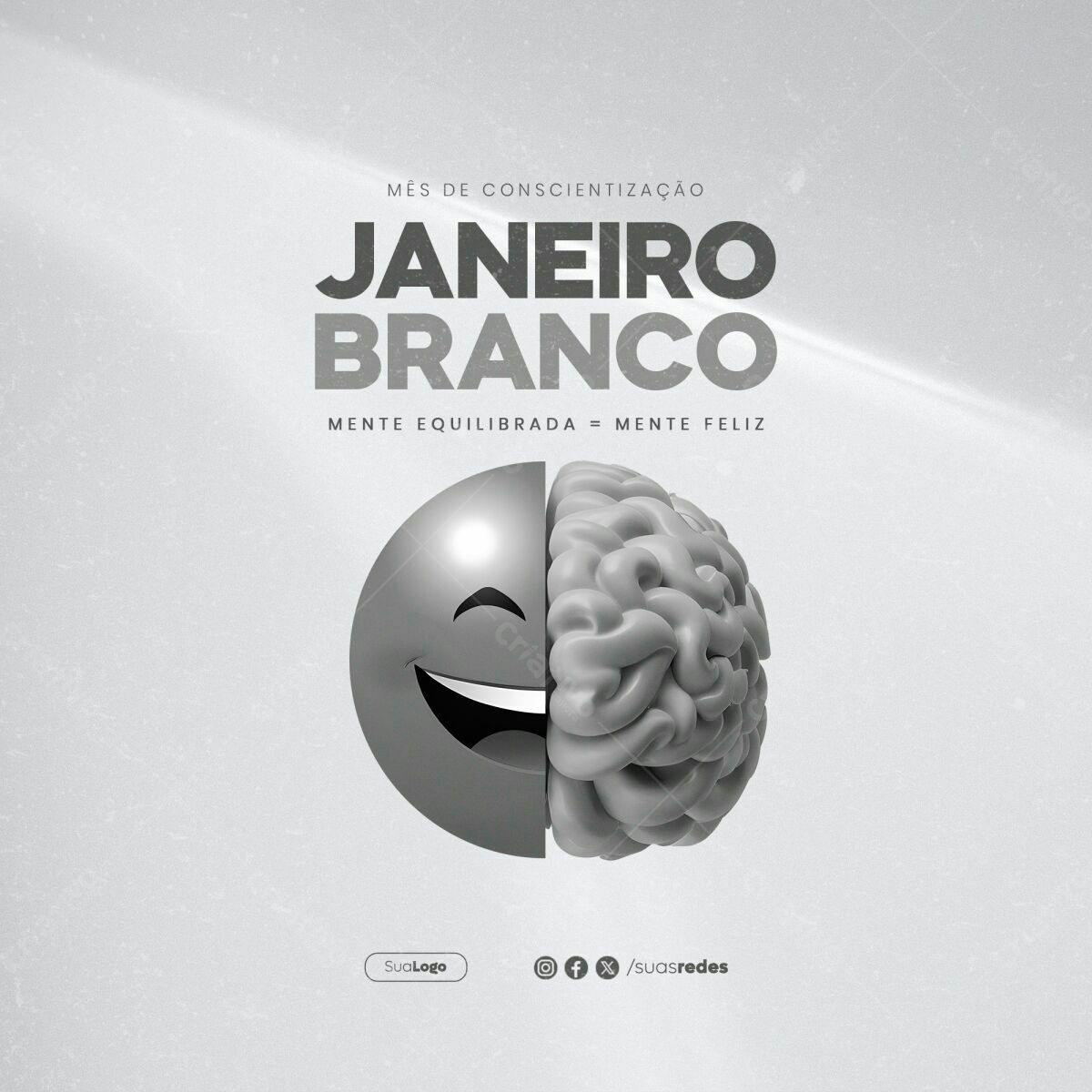 Post Janeiro Branco PSD Editável
