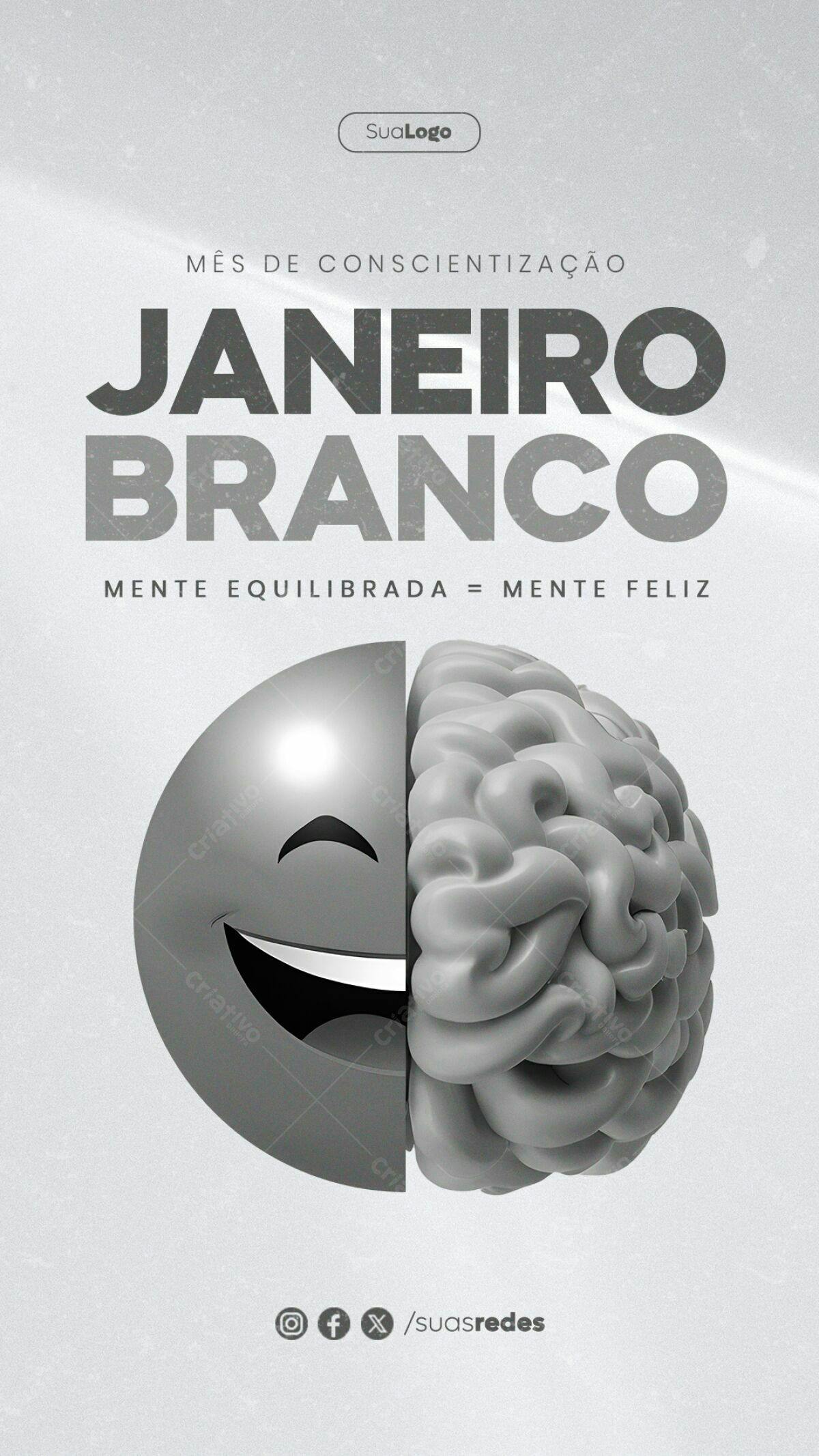 Flyer Janeiro Branco PSD Editável