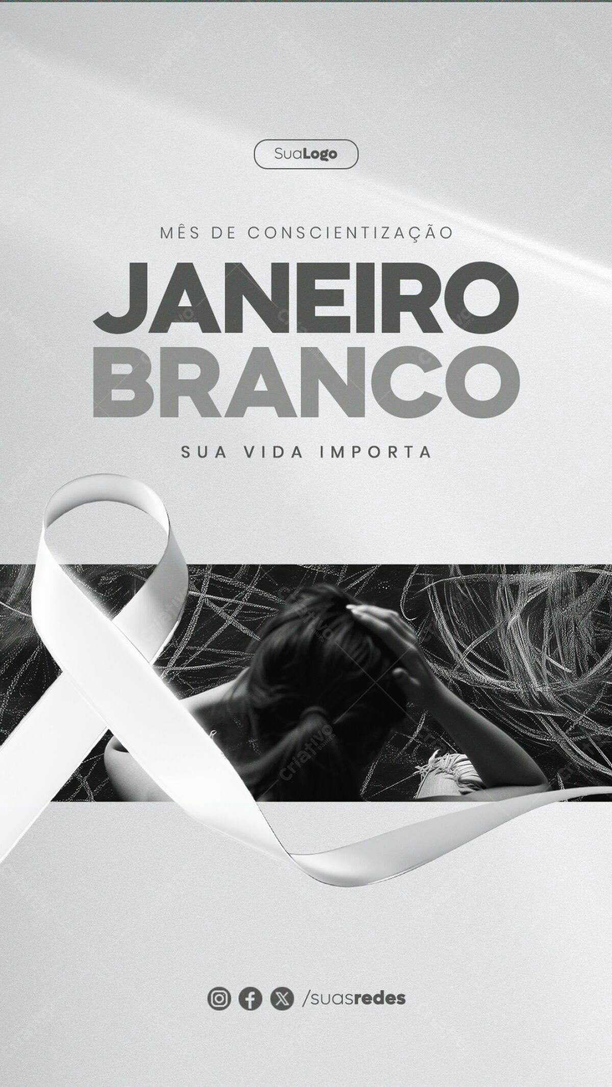 Flyer Janeiro Branco PSD Editável