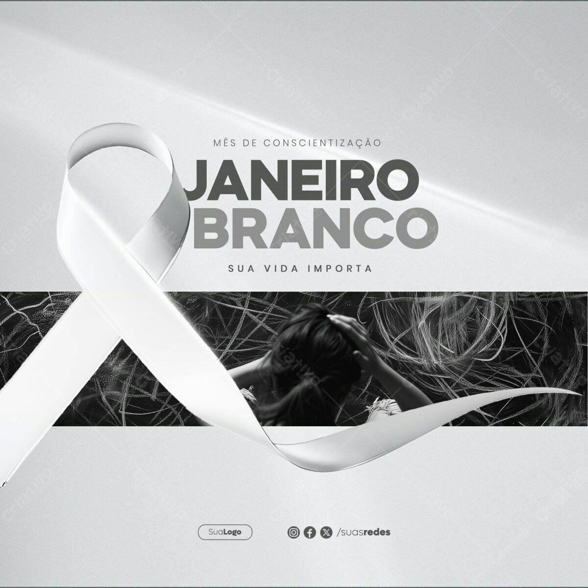 Banner Janeiro Branco PSD Editável