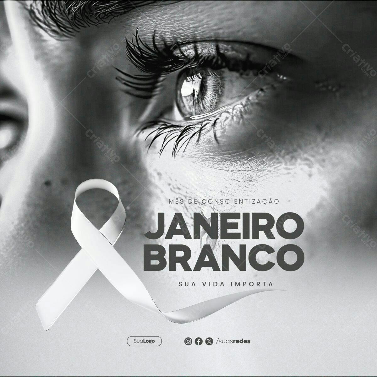 Post para Janeiro Branco PSD Editável