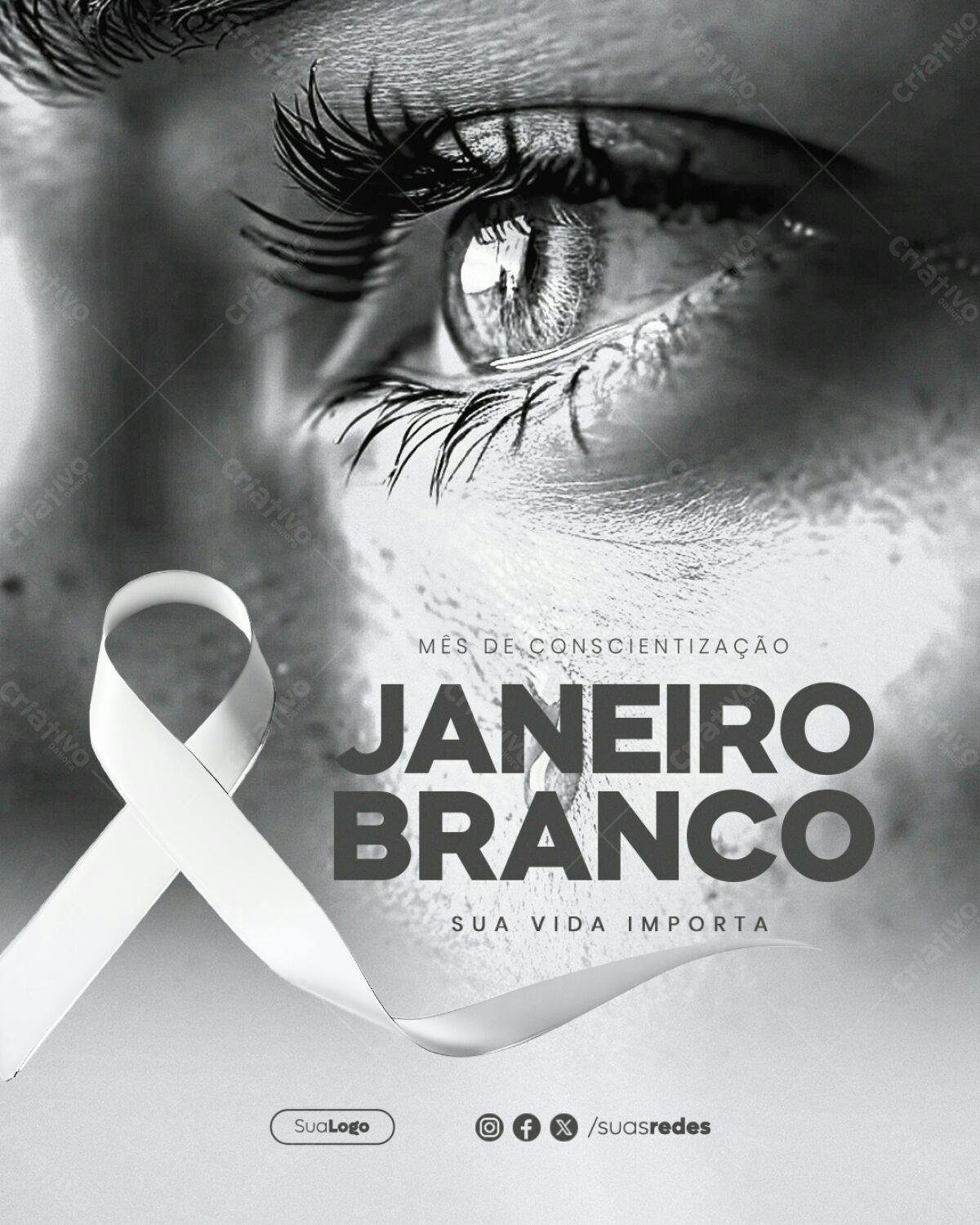 Post para Janeiro Branco PSD Editável
