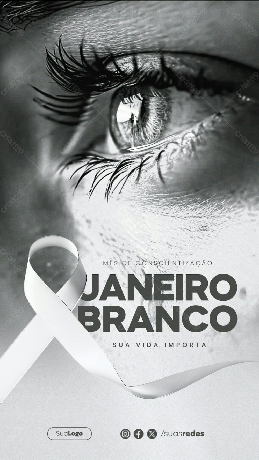 Janeiro Branco Sua Vida Importa Story  Social Media Post